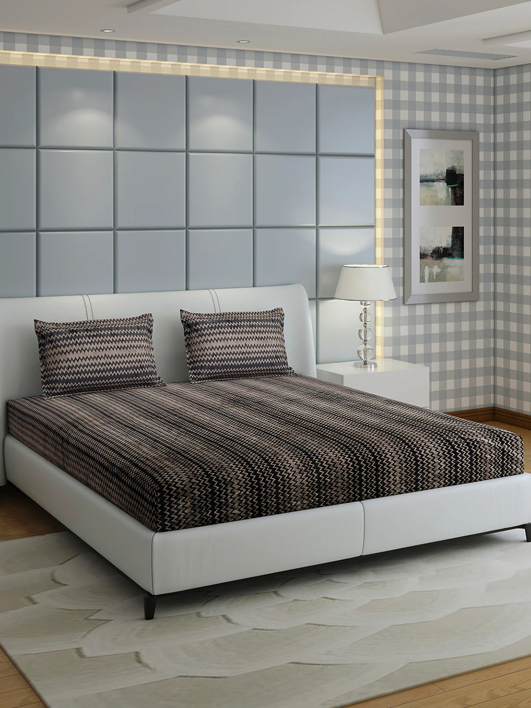 393 GSM Polyester King Bed 1 Bedsheet with 2 Pillow Cover (Spherix) - Image 4