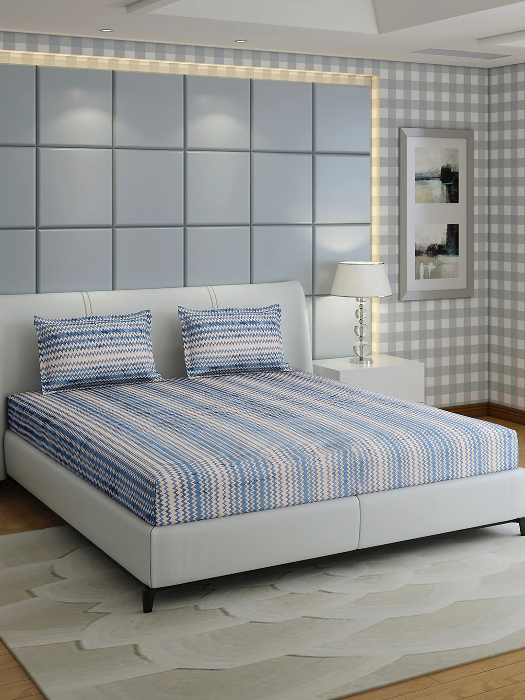 393 GSM Polyester King Bed 1 Bedsheet with 2 Pillow Cover (Spherix) - Image 4