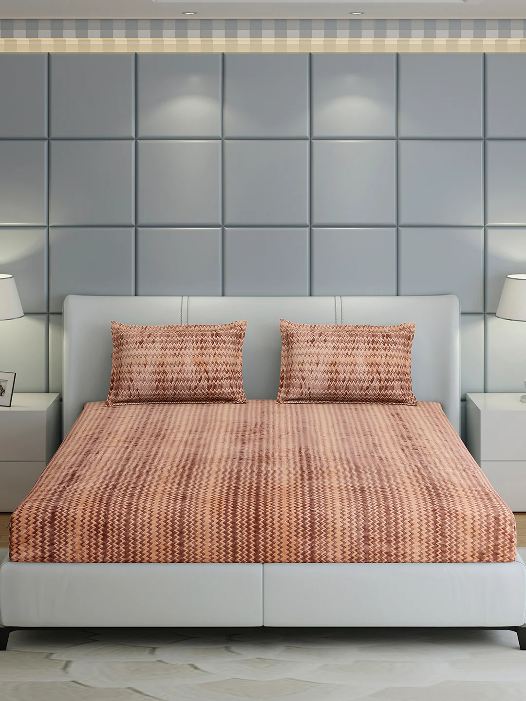 393 GSM Polyester King Bed 1 Bedsheet with 2 Pillow Cover (Spherix) - Image 2