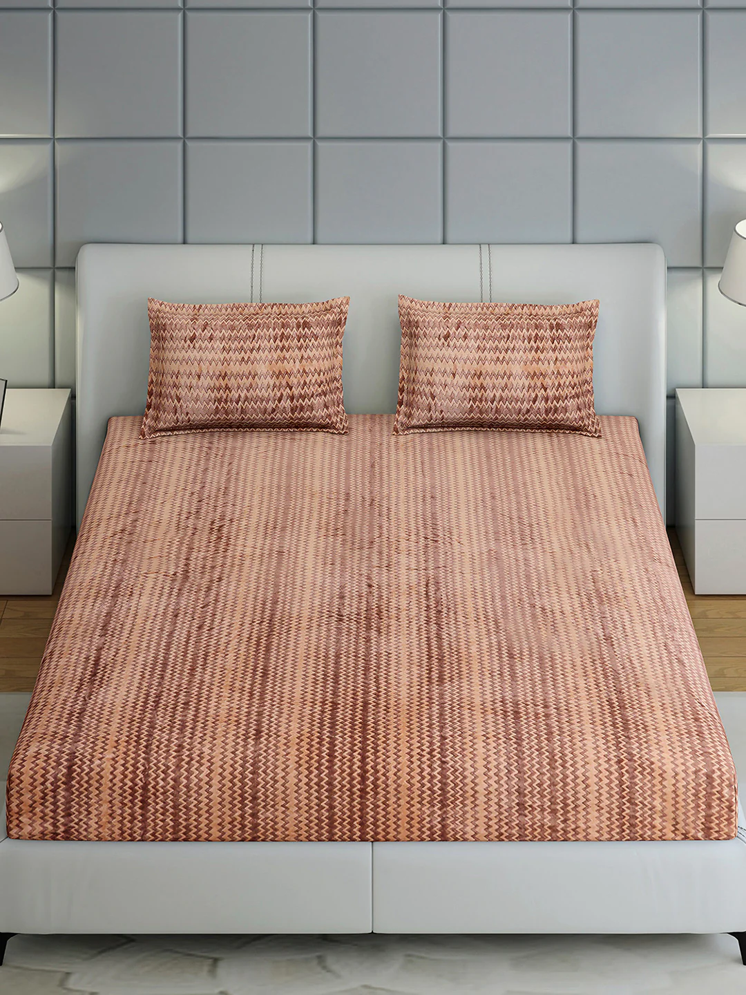 393 GSM Polyester King Bed 1 Bedsheet with 2 Pillow Cover (Spherix) - Image 3