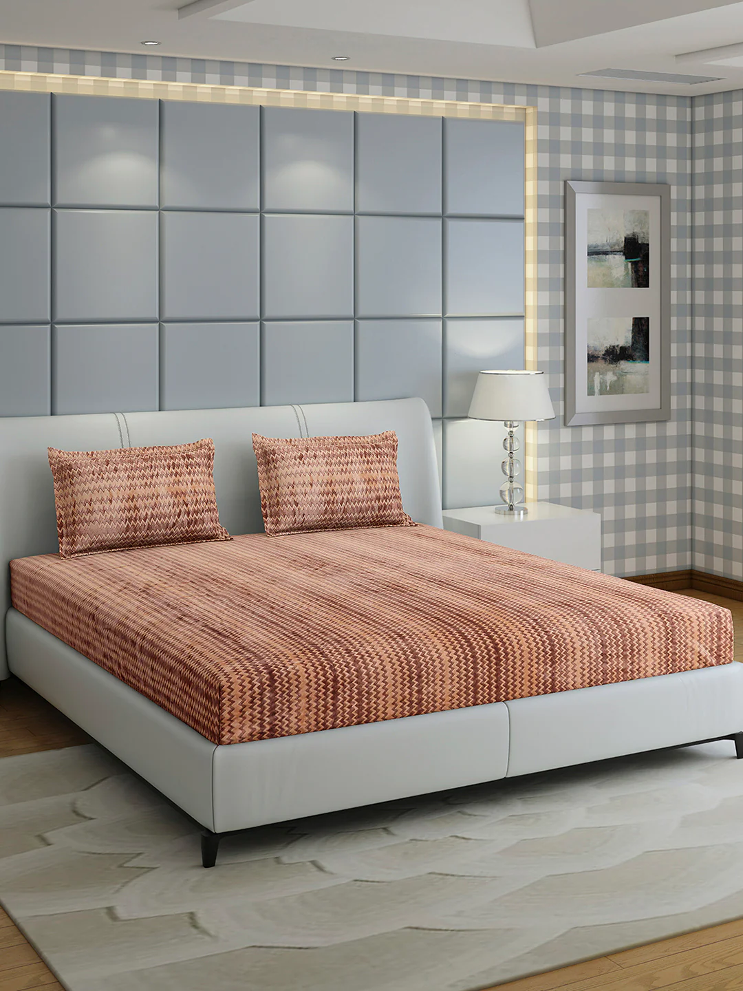 393 GSM Polyester King Bed 1 Bedsheet with 2 Pillow Cover (Spherix) - Image 4