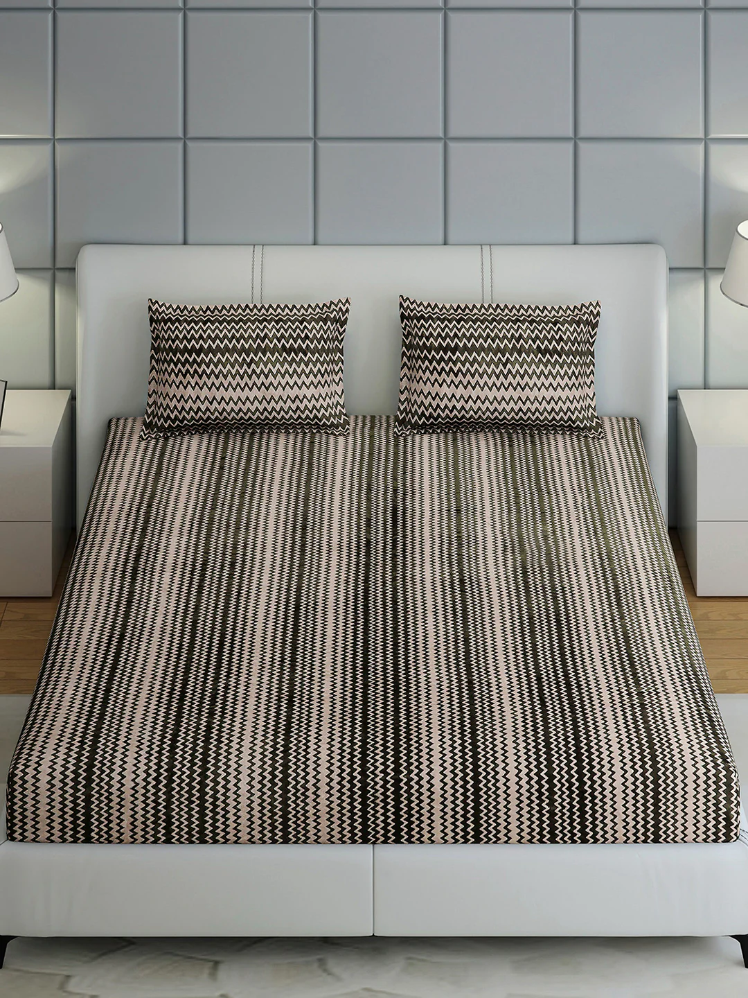 393 GSM Polyester King Bed 1 Bedsheet with 2 Pillow Cover (Spherix) - Image 3