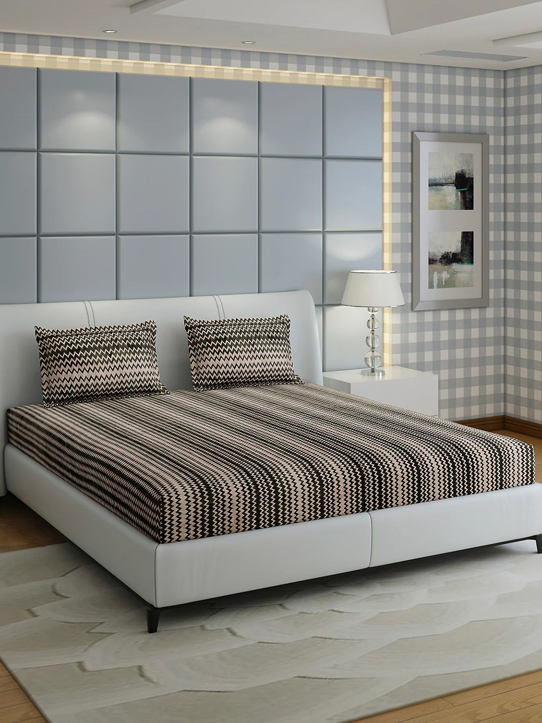 393 GSM Polyester King Bed 1 Bedsheet with 2 Pillow Cover (Spherix) - Image 4