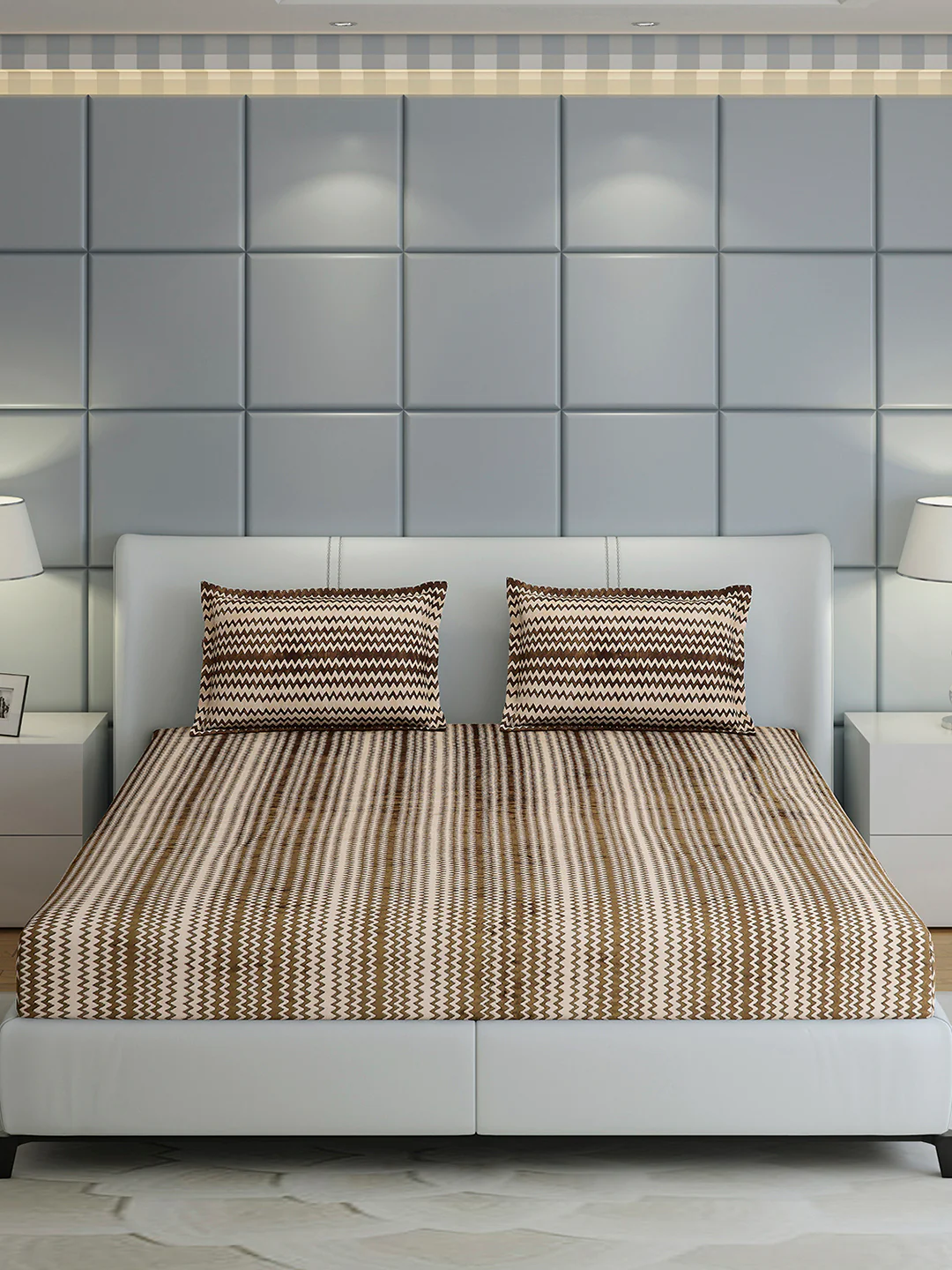 393 GSM Polyester King Bed 1 Bedsheet with 2 Pillow Covers (Spherix) - Image 2
