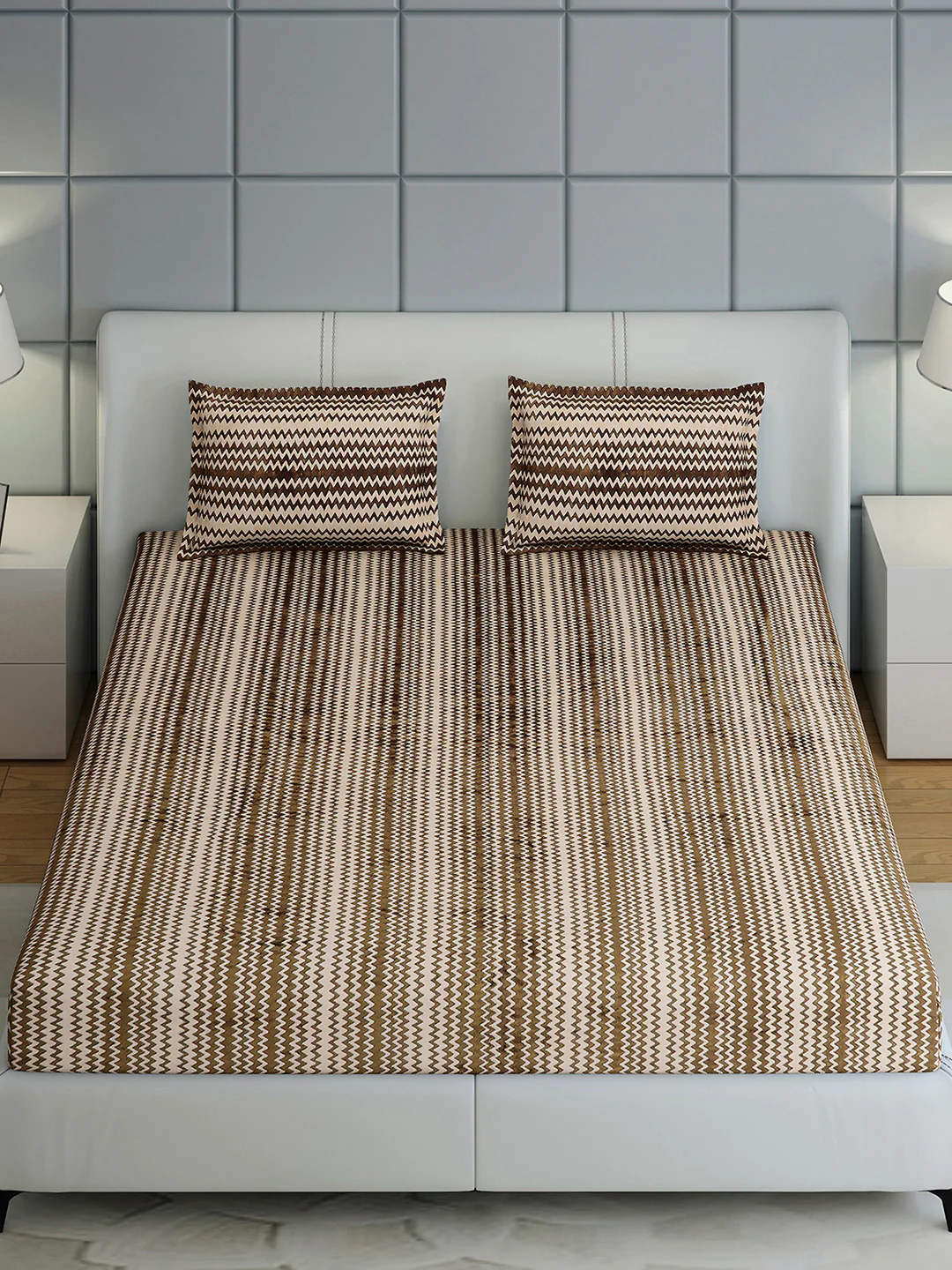 393 GSM Polyester King Bed 1 Bedsheet with 2 Pillow Covers (Spherix) - Image 3