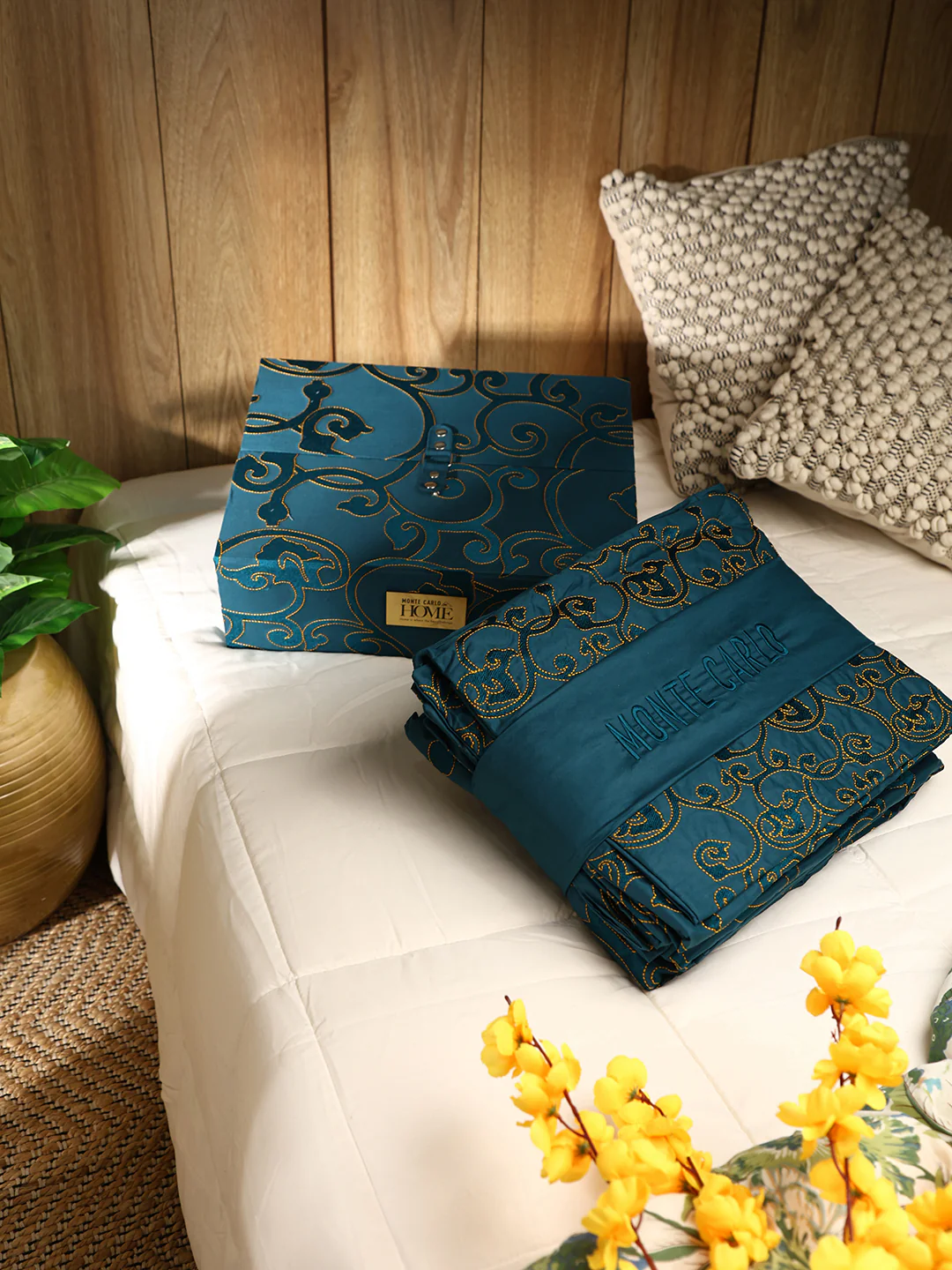 400 TC Cotton King Size Luxury 10 Pc Bedding Set (Matrix) - Image 12
