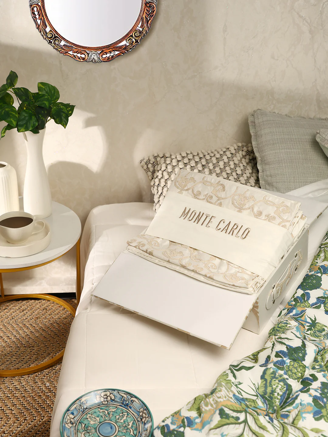 400 TC Cotton King Size Luxury 10 Pc Bedding Set (Matrix) - Image 12