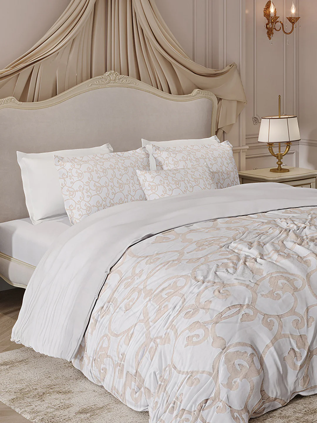 400 TC Cotton King Size Luxury 10 Pc Bedding Set (Matrix) - Image 2