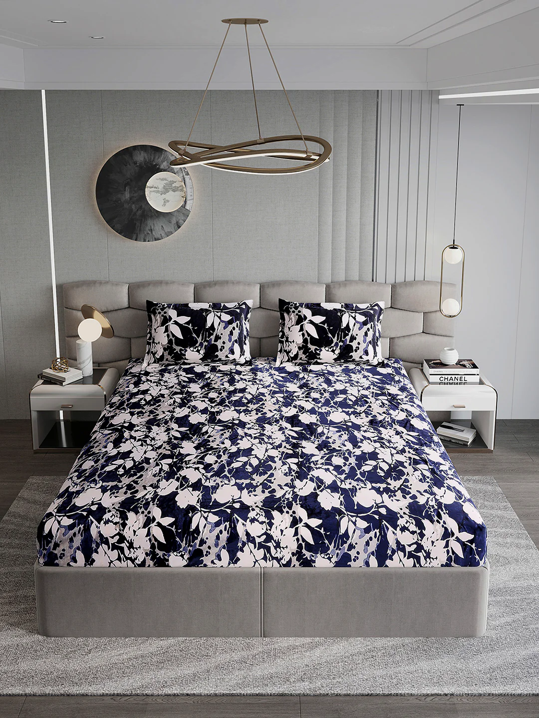404 GSM Polyester Double Bed 1 Bedsheet with 2 Pillow Cover (Ruby Gold) - Image 3
