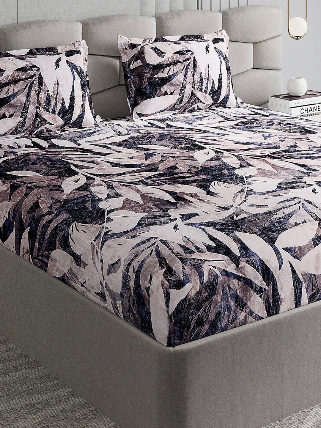 404 GSM Polyester Double Bed 1 Bedsheet with 2 Pillow Cover (Ruby Gold)