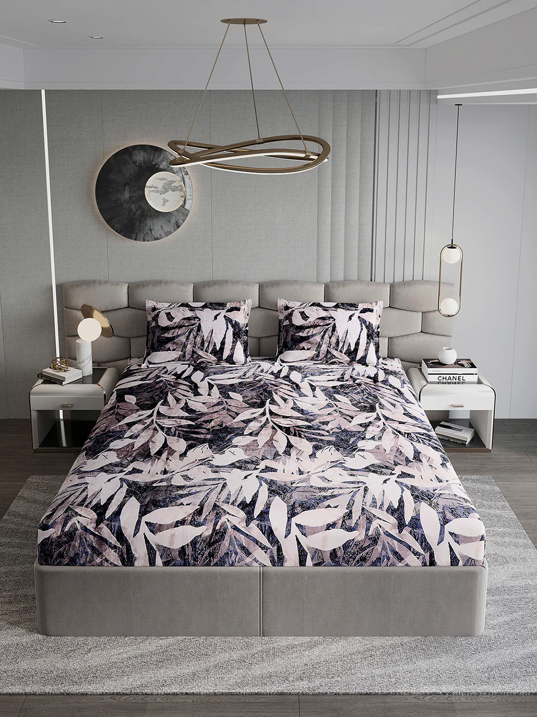 404 GSM Polyester Double Bed 1 Bedsheet with 2 Pillow Cover (Ruby Gold) - Image 3