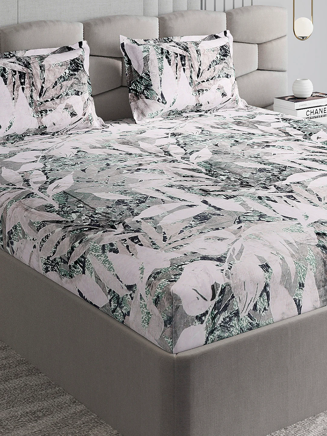 404 GSM Polyester Double Bed 1 Bedsheet with 2 Pillow Cover (Ruby Gold)