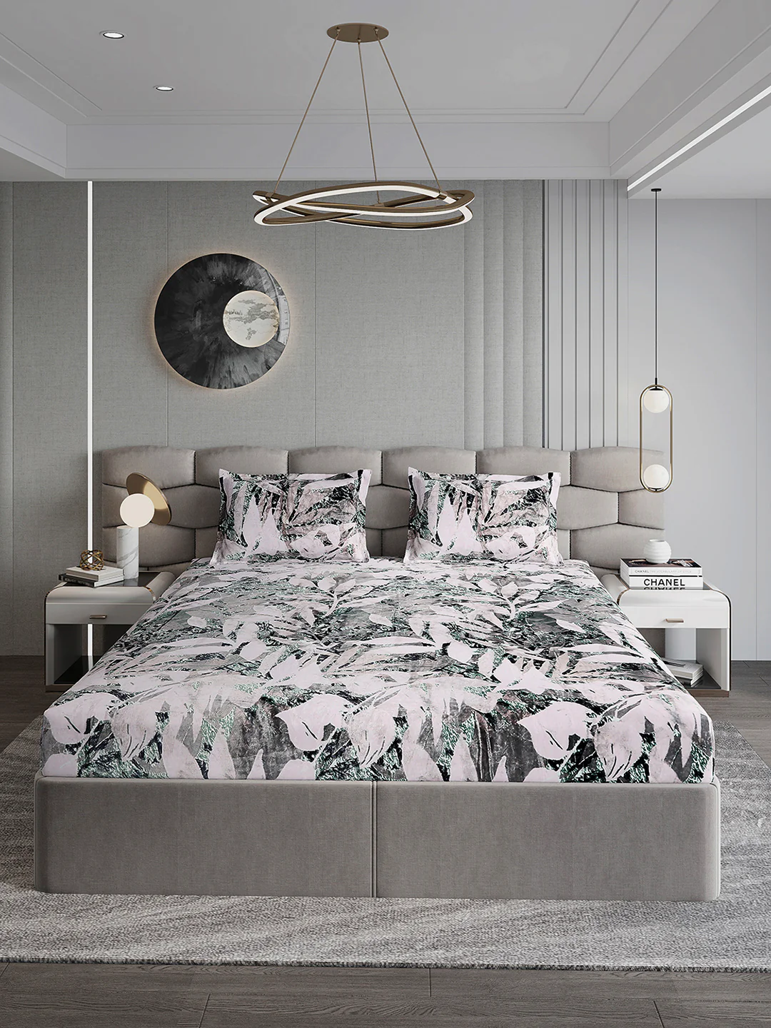 404 GSM Polyester Double Bed 1 Bedsheet with 2 Pillow Cover (Ruby Gold) - Image 2
