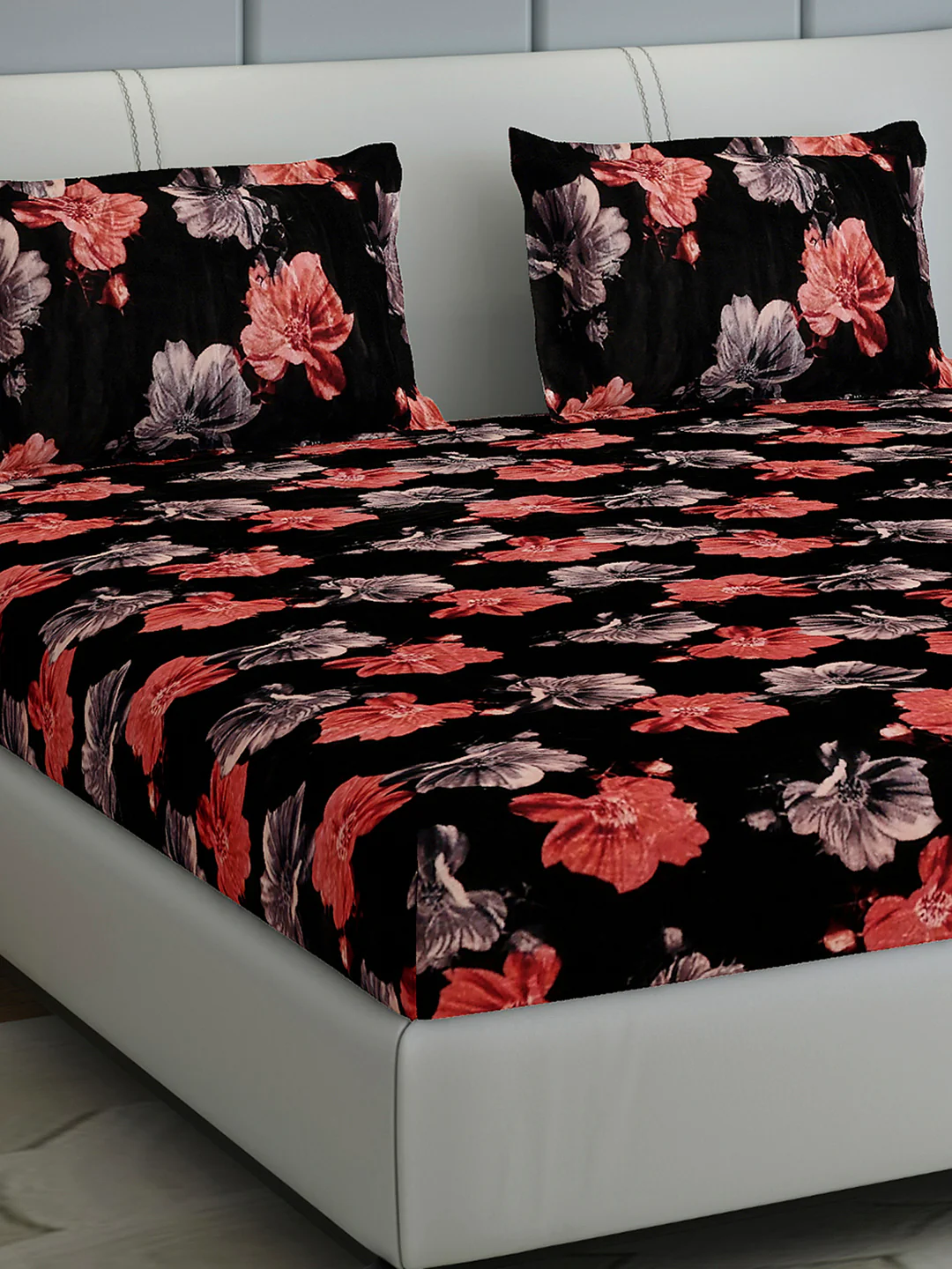 413 GSM Polyester King Bed 1 Bedsheet with 2 Pillow Cover (Aura)