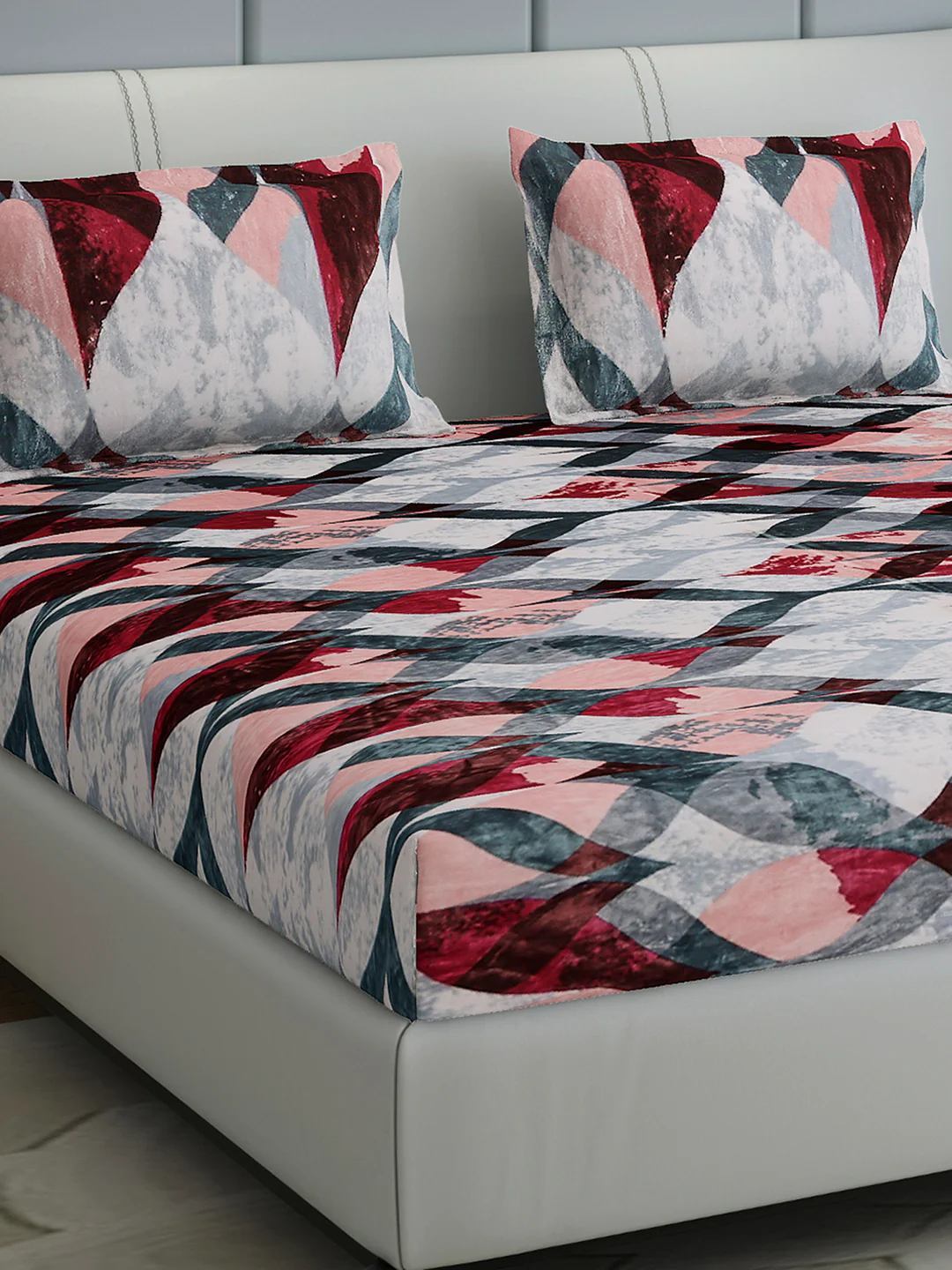 413 GSM Polyester King Bed 1 Bedsheet with 2 Pillow Cover (Aura)