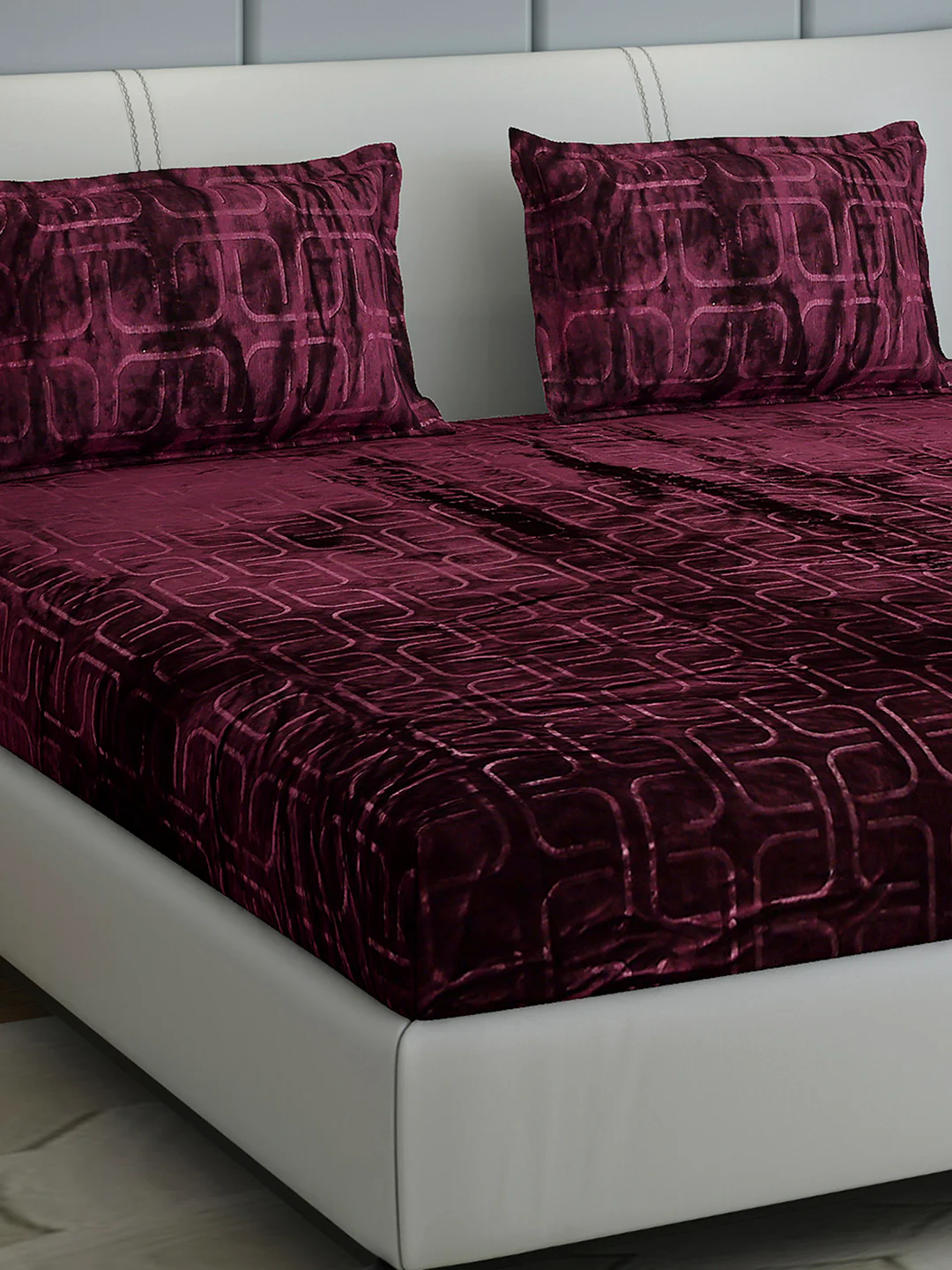 435 GSM Polyester Double Bed 1 Bedsheet with 2 Pillow Cover (Indigo)