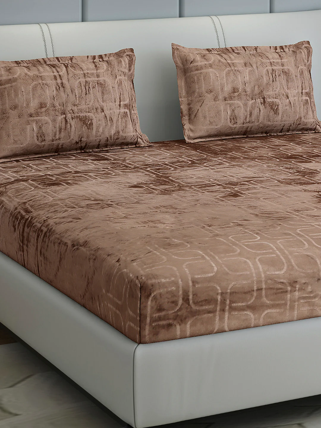 435 GSM Polyester Double Bed 1 Bedsheet with 2 Pillow Cover (Indigo)