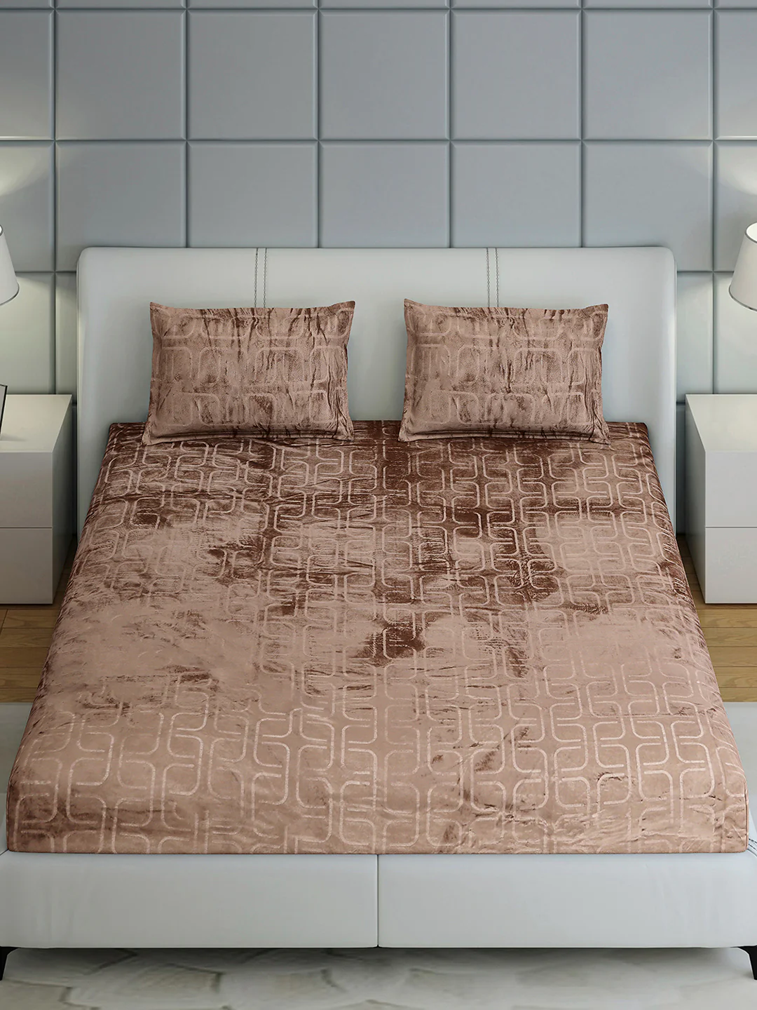 435 GSM Polyester Double Bed 1 Bedsheet with 2 Pillow Cover (Indigo) - Image 3