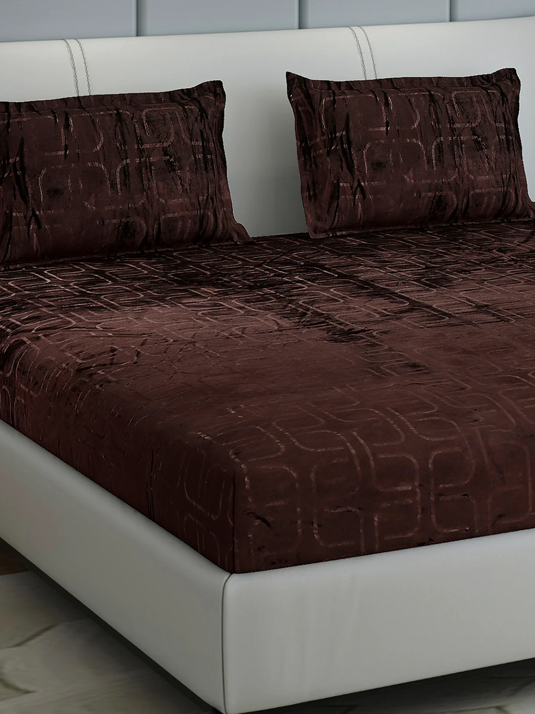 435 GSM Polyester Double Bed 1 Bedsheet with 2 Pillow Cover (Indigo)