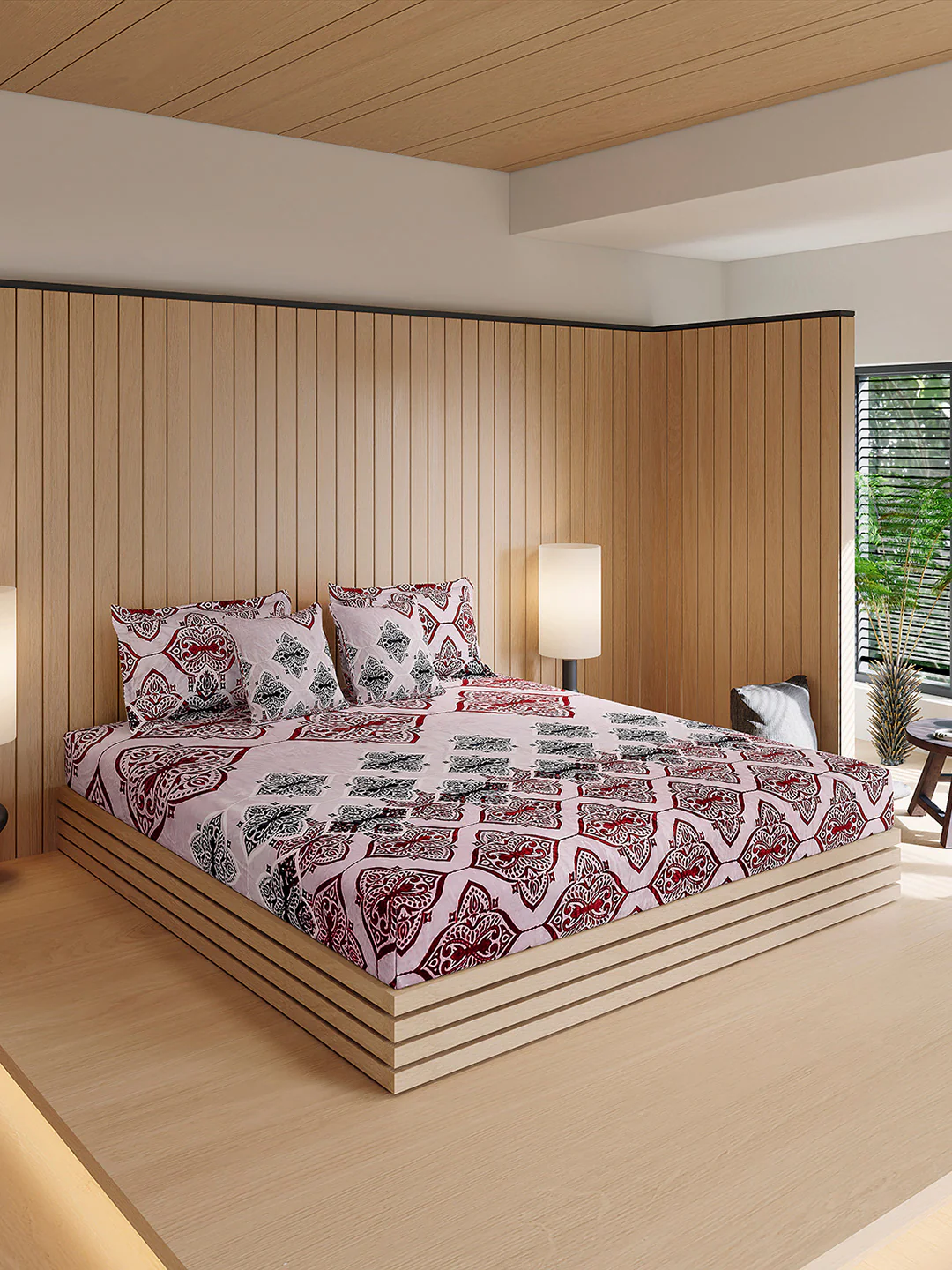 487 GSM Polyester Double Bed 1 Bedsheet, 2 Pillow Cover & 2 Cushion Case (Pristine 4 Pcs Set) - Image 4