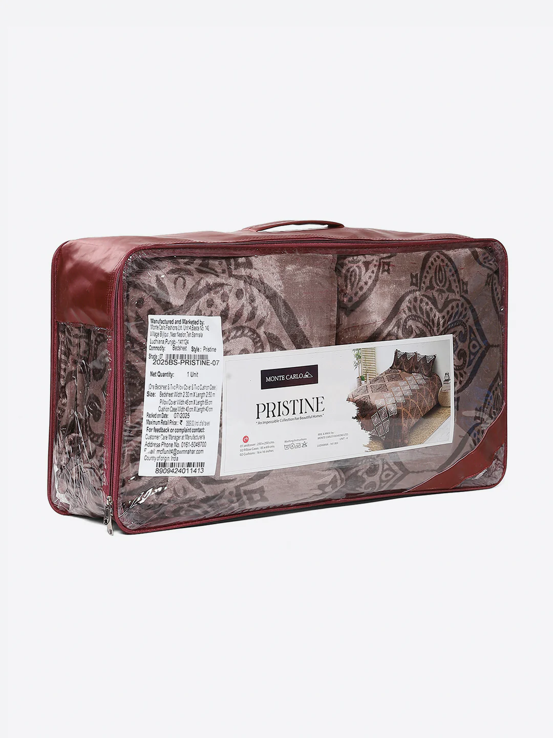 487 GSM Polyester Double Bed 1 Bedsheet, 2 Pillow Cover & 2 Cushion Case (Pristine 4 Pcs Set) - Image 10