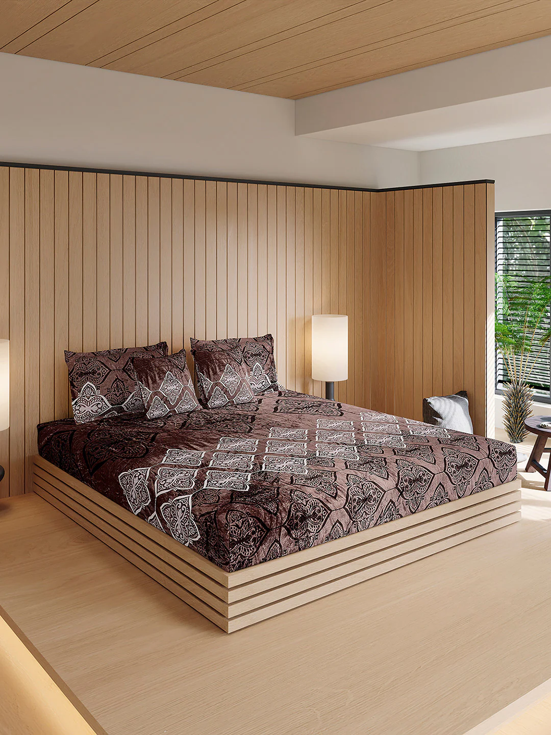 487 GSM Polyester Double Bed 1 Bedsheet, 2 Pillow Cover & 2 Cushion Case (Pristine 4 Pcs Set) - Image 4