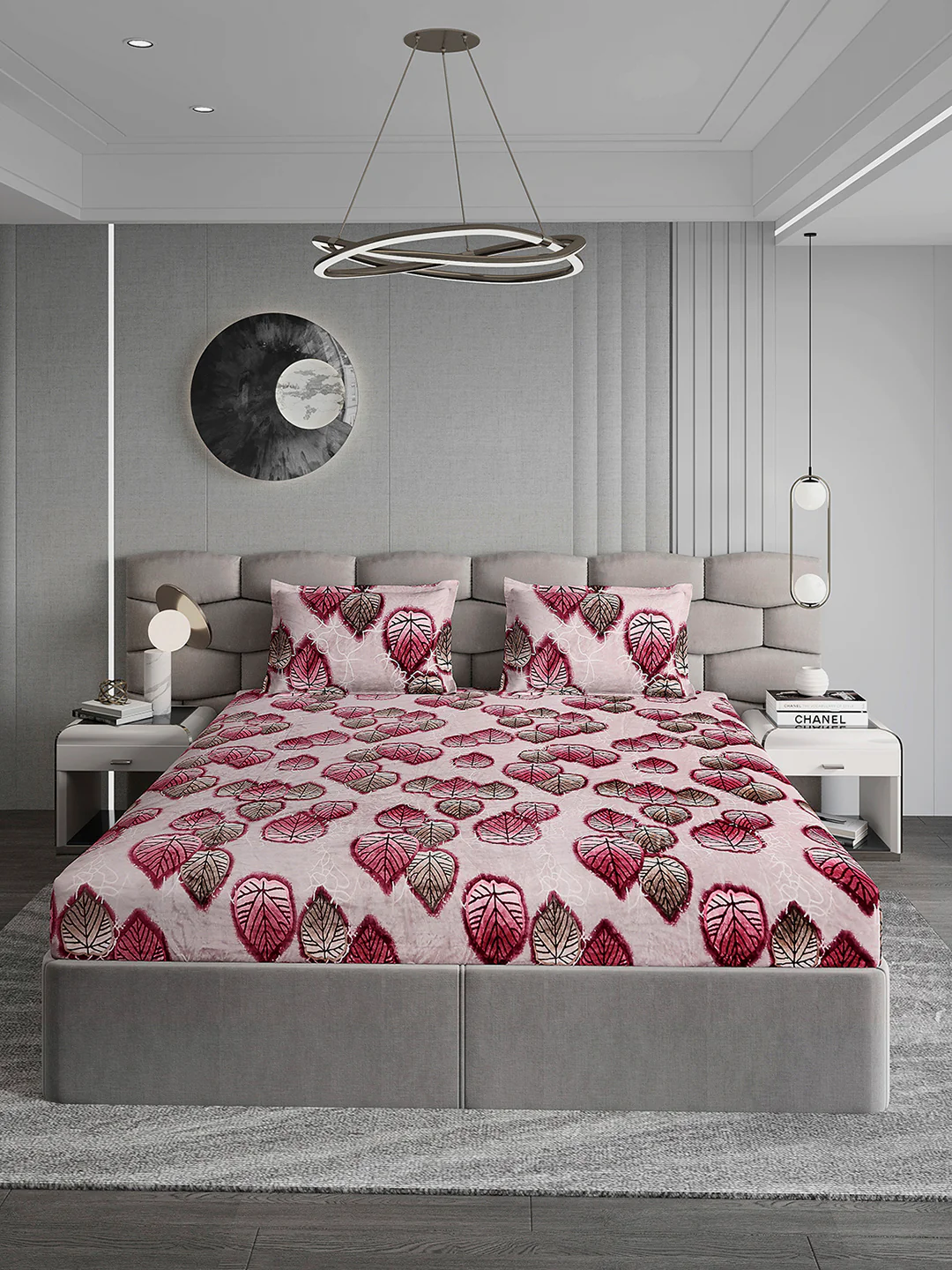 495 GSM Polyester King Bed 1 Bedsheet with 2 Pillow Cover (Gold Mine) - Image 2