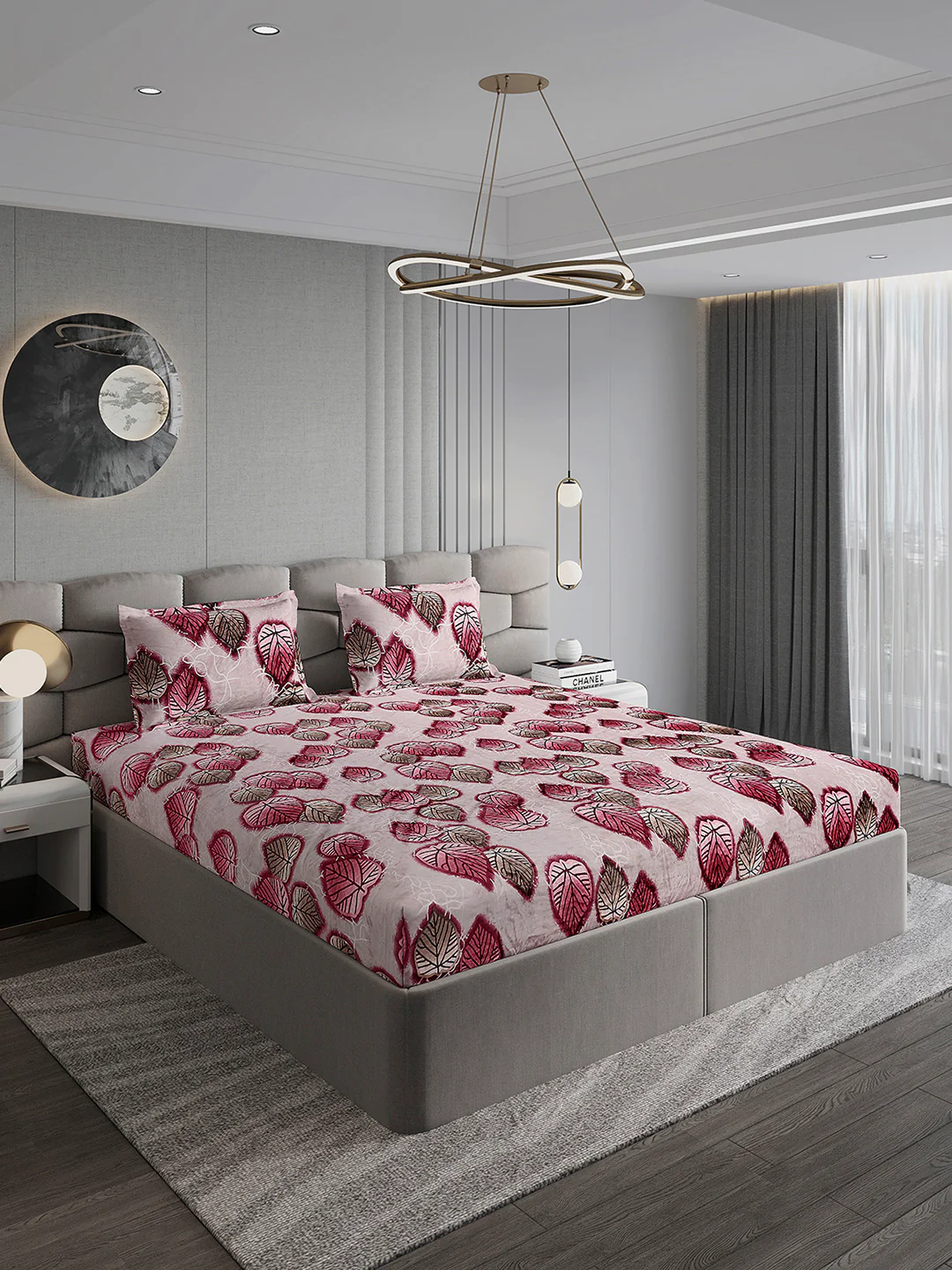 495 GSM Polyester King Bed 1 Bedsheet with 2 Pillow Cover (Gold Mine) - Image 4