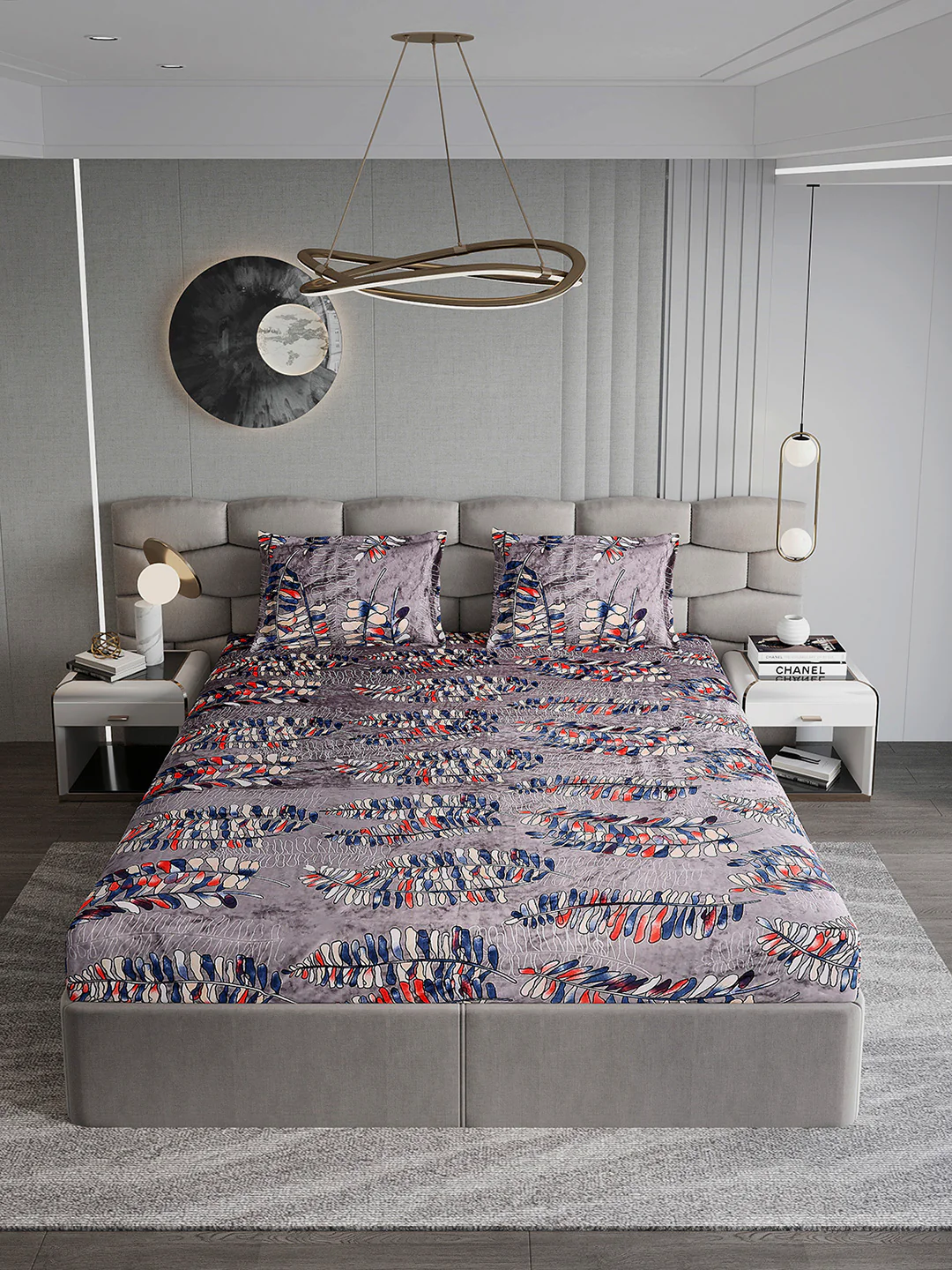 495 GSM Polyester King Bed 1 Bedsheet with 2 Pillow Cover (Gold Mine) - Image 3
