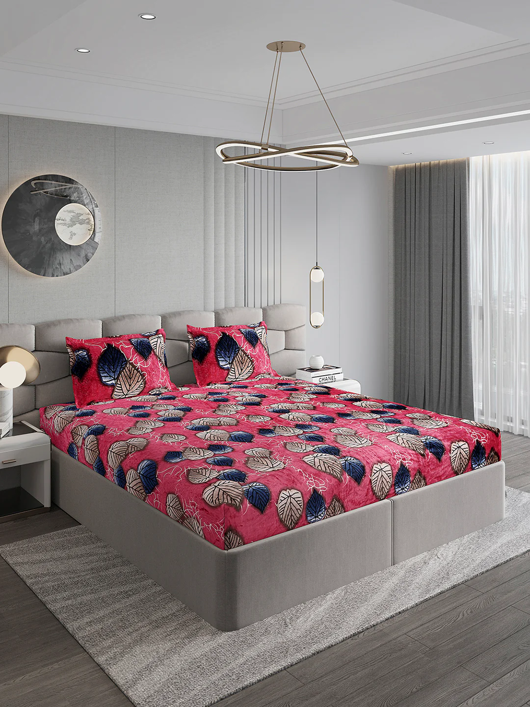 495 GSM Polyester King Bed 1 Bedsheet with 2 Pillow Cover (Gold Mine) - Image 4