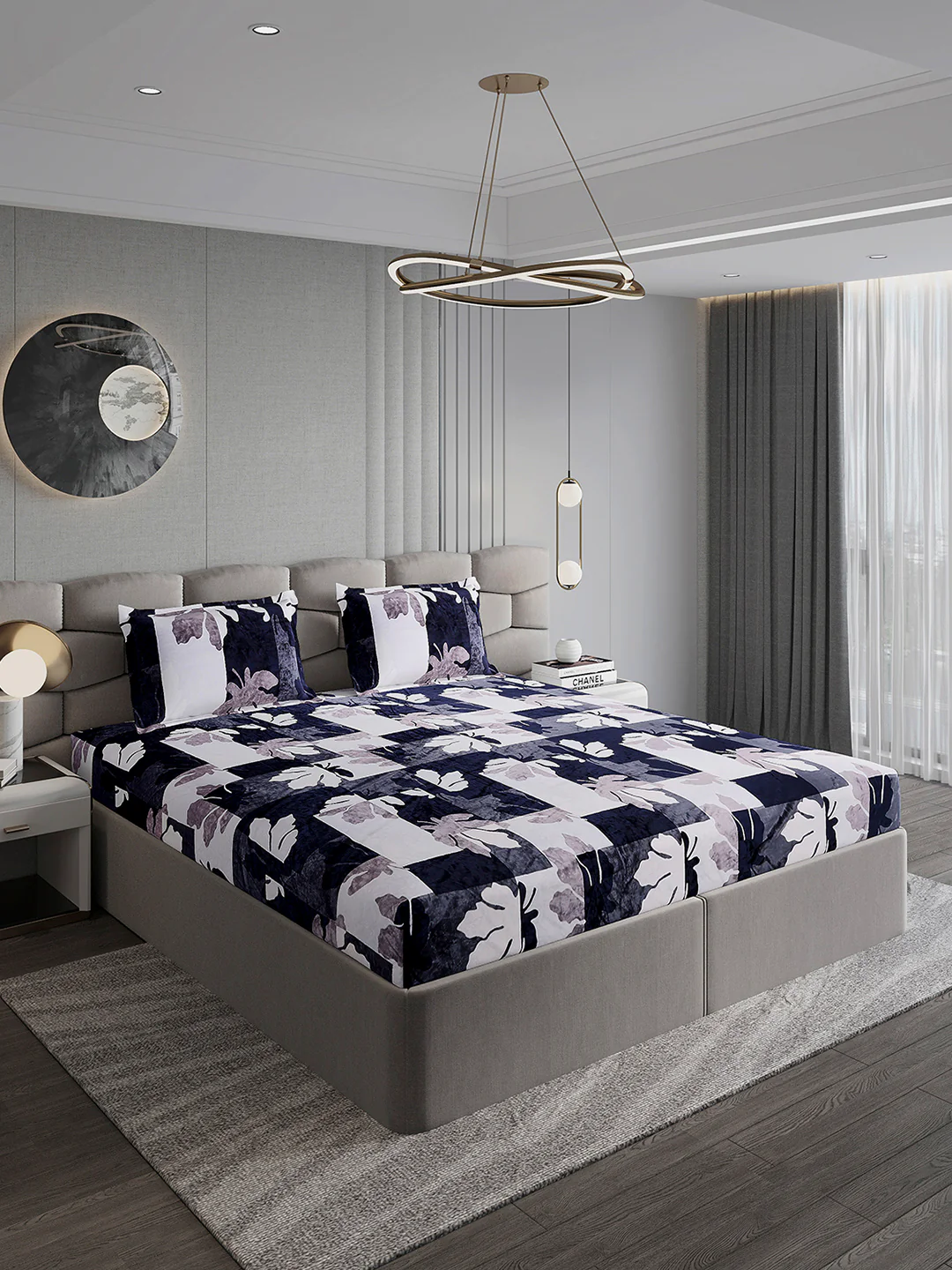 495 GSM Polyester King Bed 1 Bedsheet with 2 Pillow Cover (Gold Mine) - Image 4