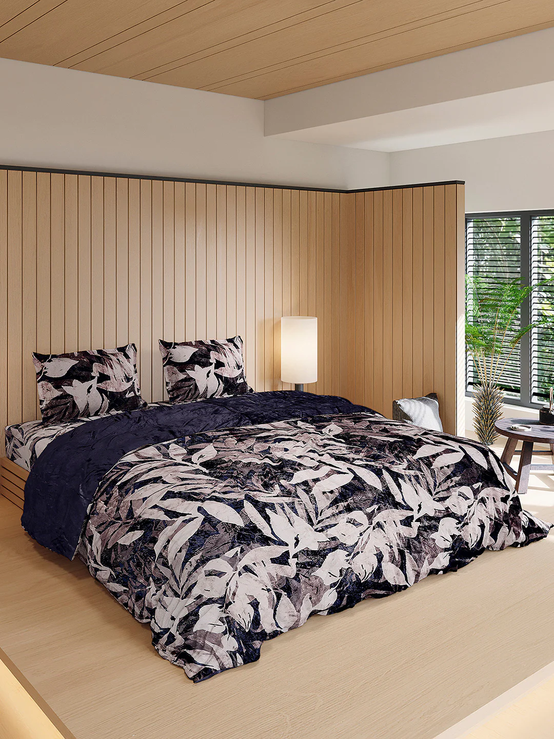 904 GSM Polyester Double Bed 1 Bedsheet, 1 Duvet Cover & 2 Pillow Cover (Meteor 4 Pcs Set) - Image 4