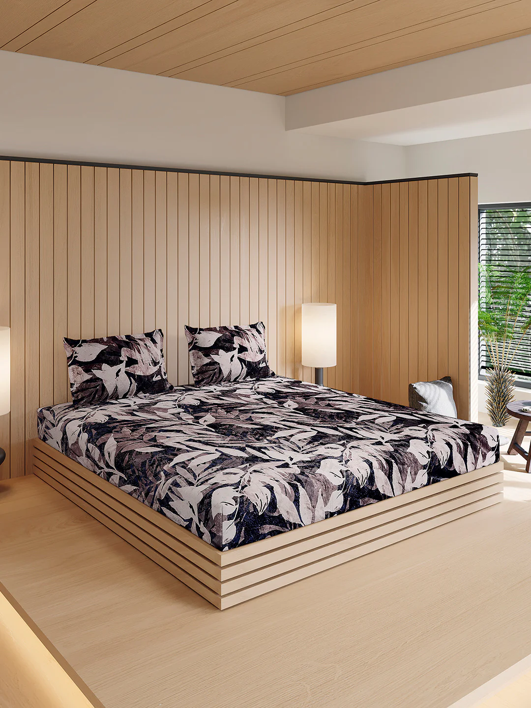 904 GSM Polyester Double Bed 1 Bedsheet, 1 Duvet Cover & 2 Pillow Cover (Meteor 4 Pcs Set) - Image 7