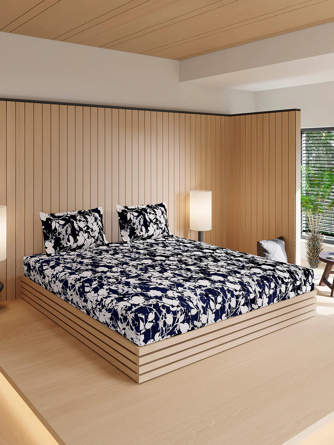 904 GSM Polyester Double Bed 1 Bedsheet, 1 Duvet Cover & 2 Pillow Cover (Meteor 4 Pcs Set) - Image 7