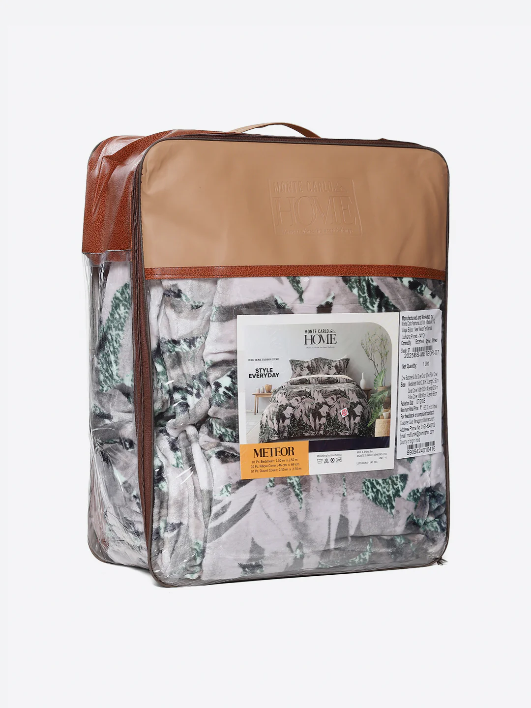 904 GSM Polyester Double Bed 1 Bedsheet, 1 Duvet Cover & 2 Pillow Cover (Meteor 4 Pcs Set) - Image 11