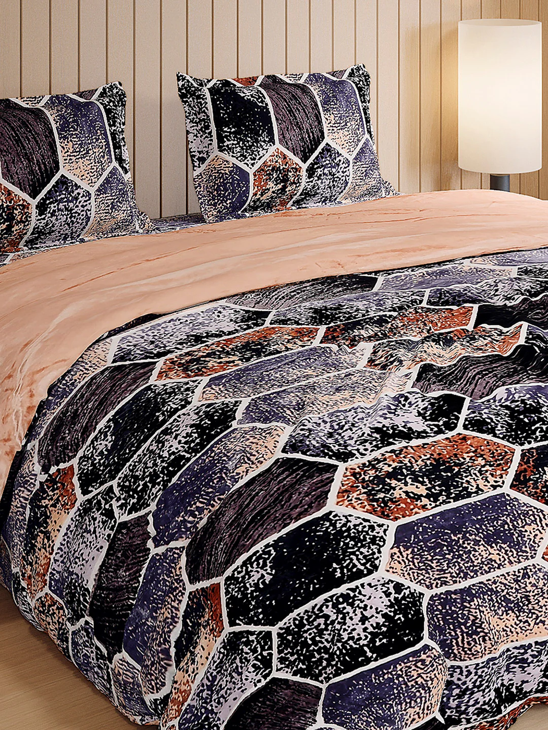 904 GSM Polyester Double Bed 1 Bedsheet, 1 Duvet Cover & 2 Pillow Cover (Meteor 4 Pcs Set)