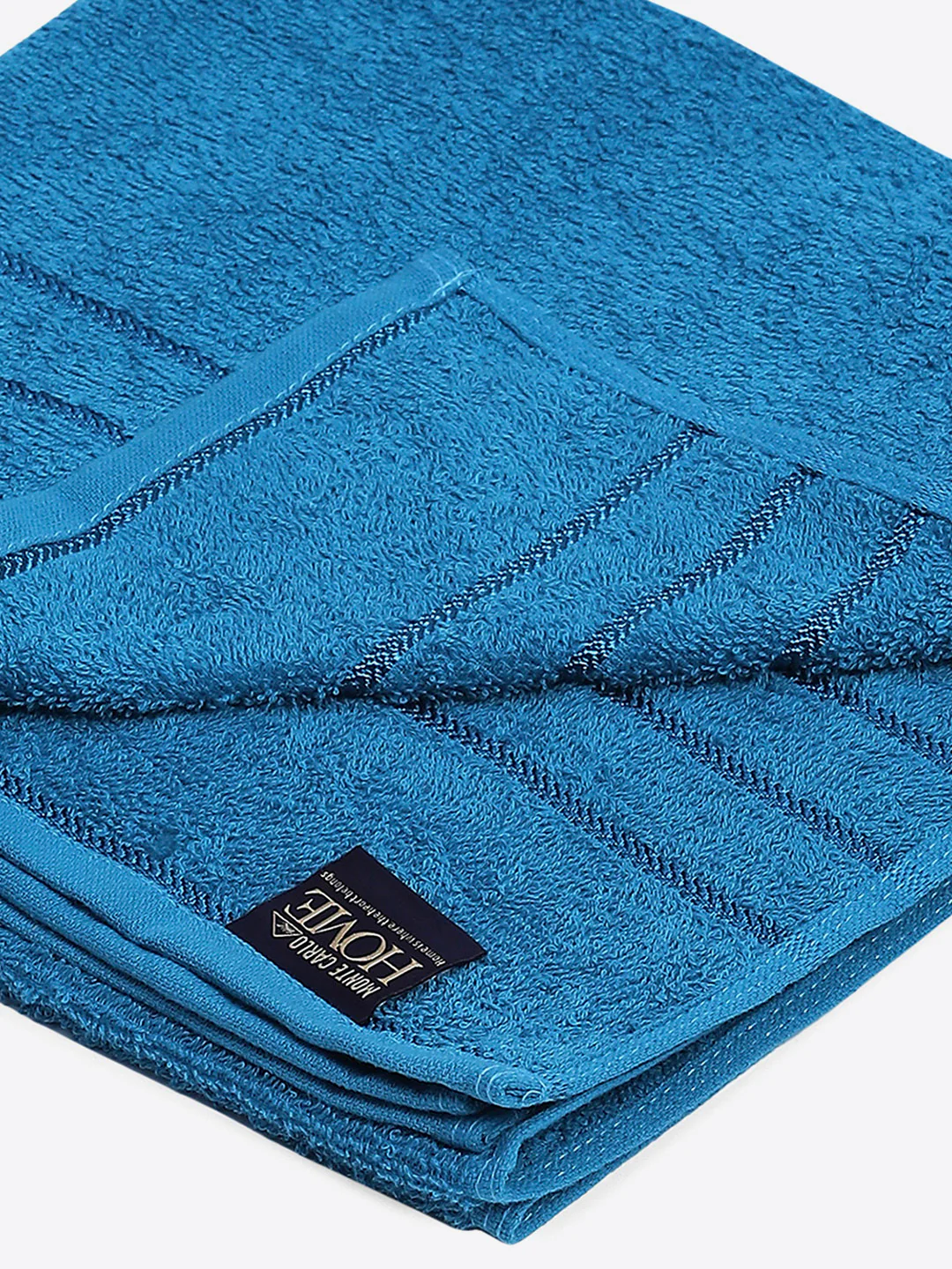 Aqua Blue Cotton Solid 350 GSM Bath Towel (Soho) - Image 3
