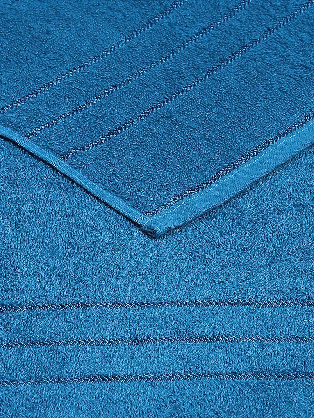 Aqua Blue Cotton Solid 350 GSM Bath Towel (Soho) - Image 4