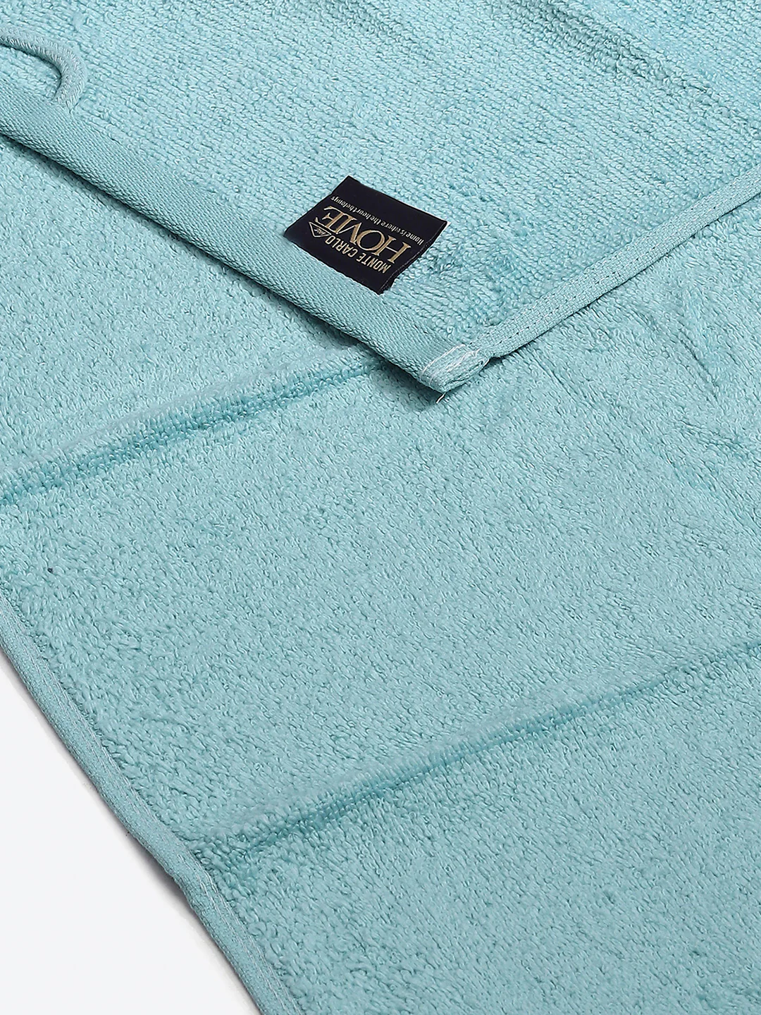 Aqua Blue Cotton Solid 350 GSM Hand Towel (Pack of 2) - Image 3