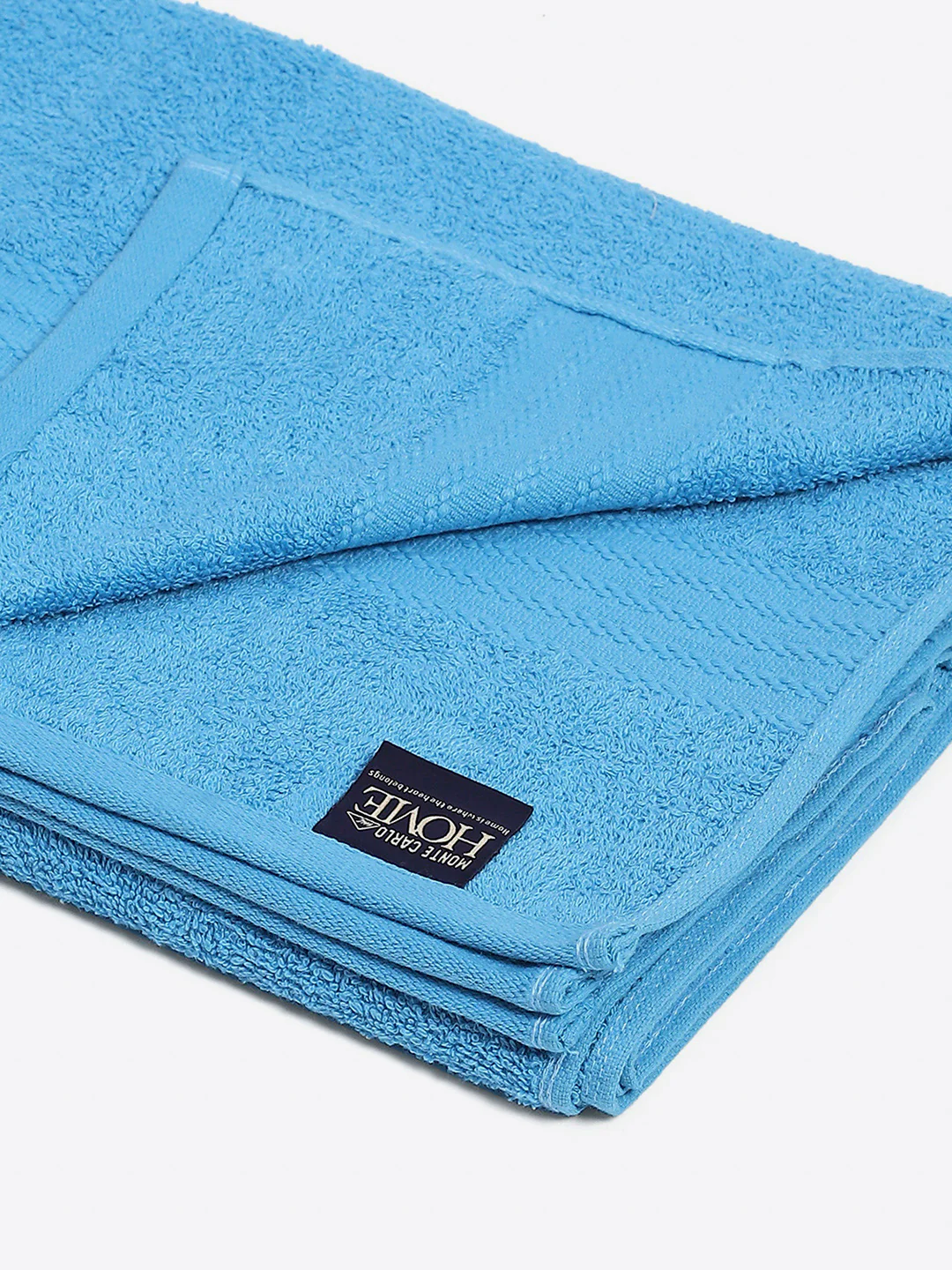 Aqua Blue Cotton Solid 400 GSM Bath Towel (Jazz) - Image 3