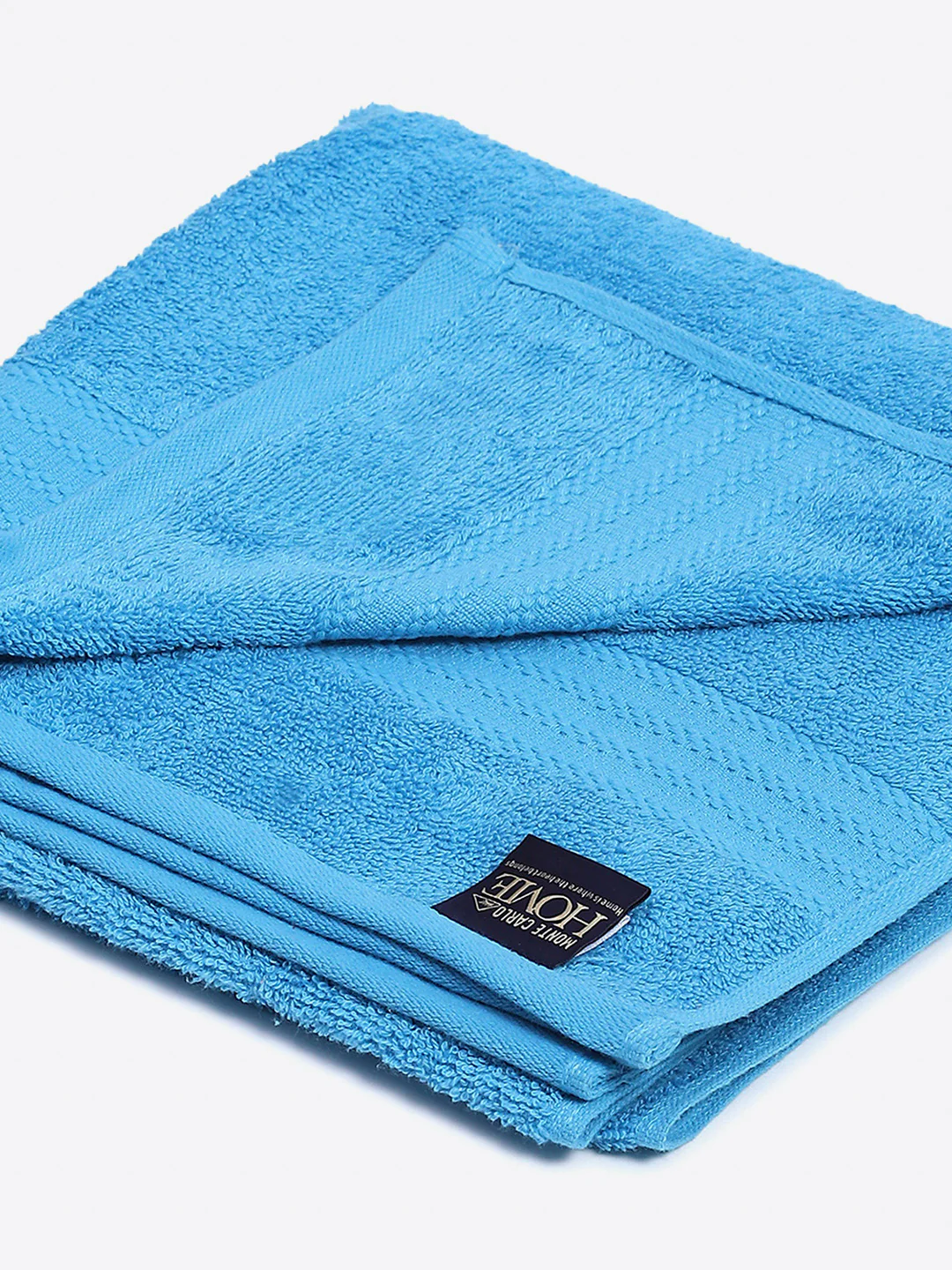 Aqua Blue Cotton Solid 400 GSM Bath Towel (Jazz) - Image 3