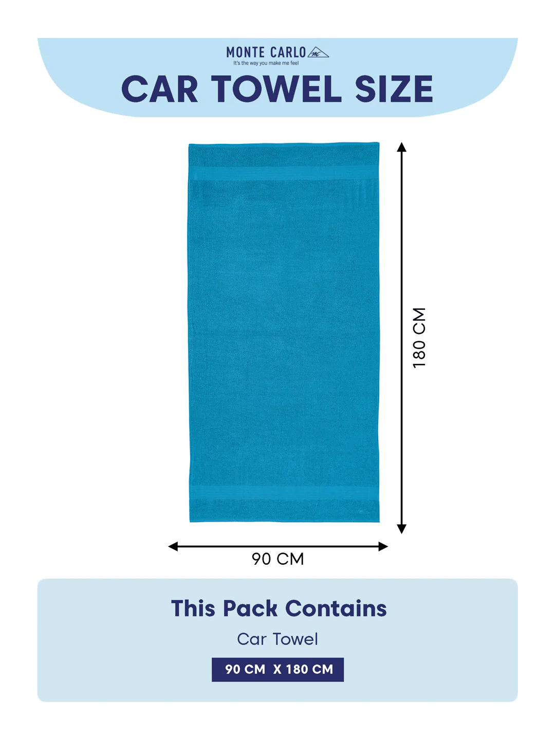 Aqua Blue Pure Cotton Solid 380 GSM Car Towel 1 Piece (Jazz Collection) - Image 7
