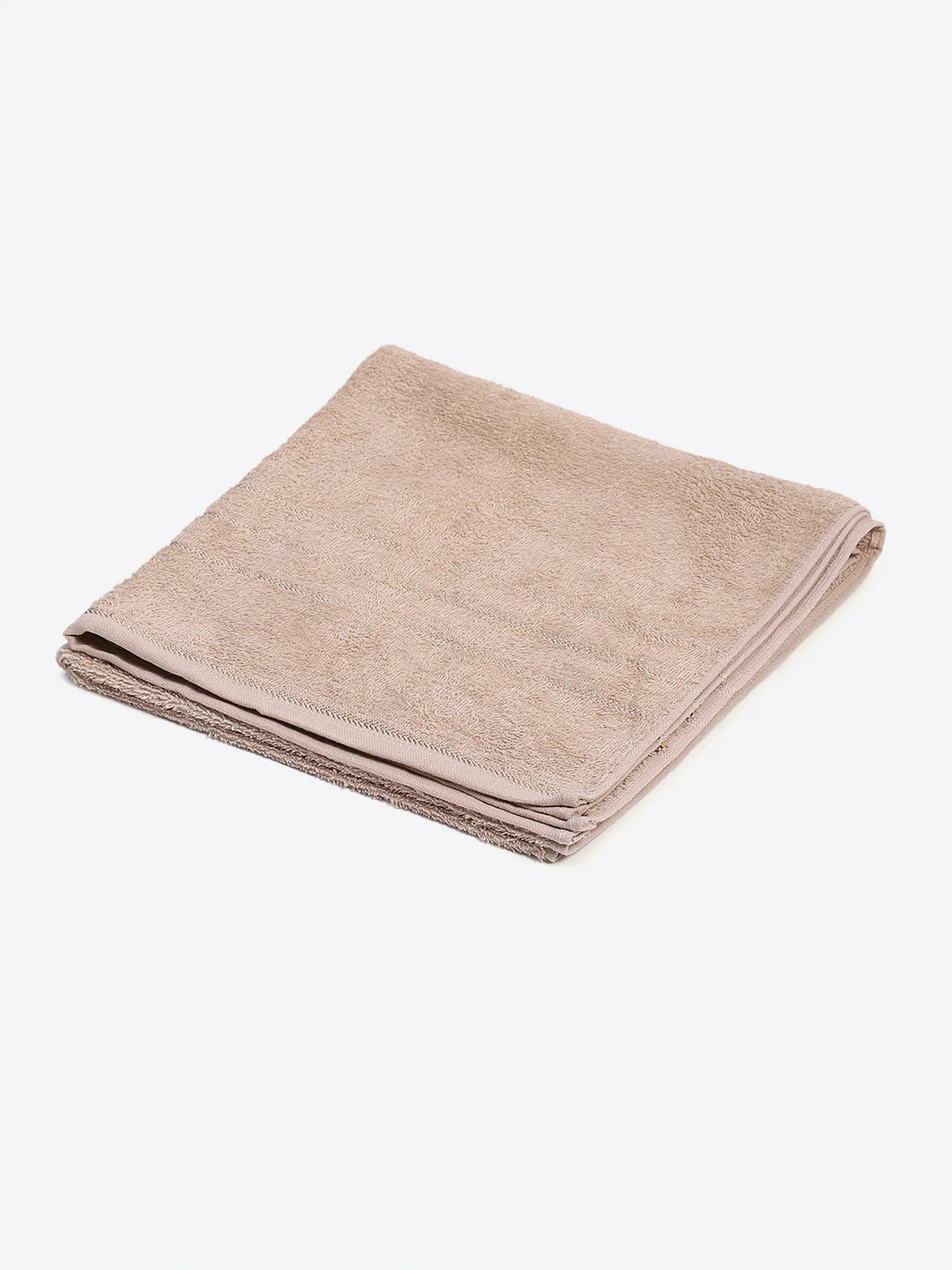 Beige Cotton Solid 350 GSM Bath Towel (Soho) - Image 2