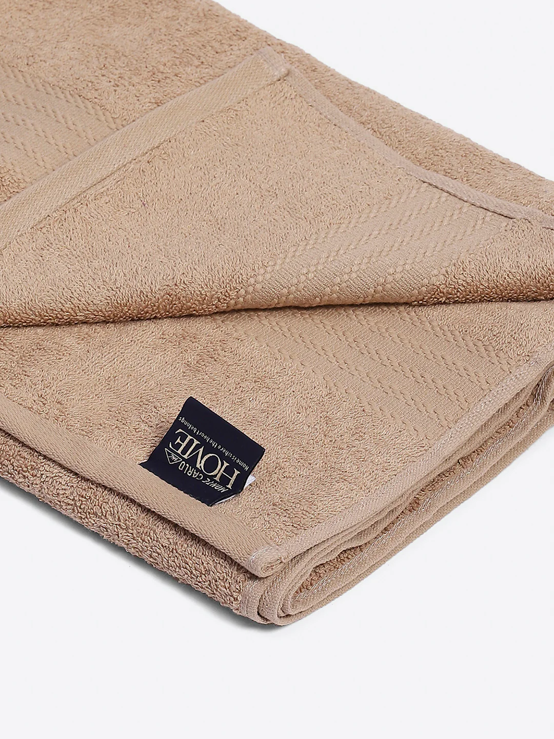 Beige Cotton Solid 400 GSM Bath Towel (Jazz) - Image 3