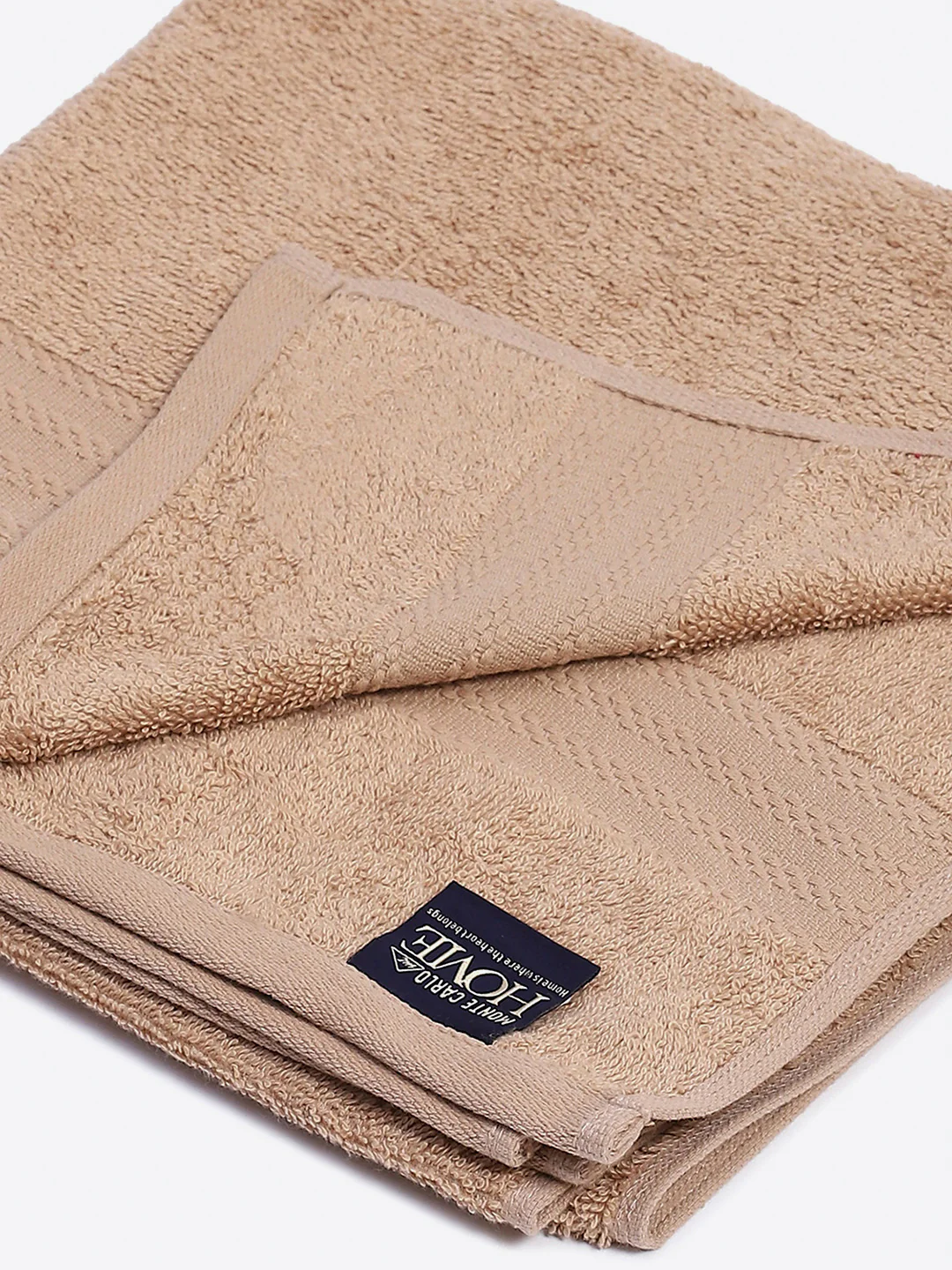 Beige Cotton Solid 400 GSM Bath Towel (Jazz) - Image 3