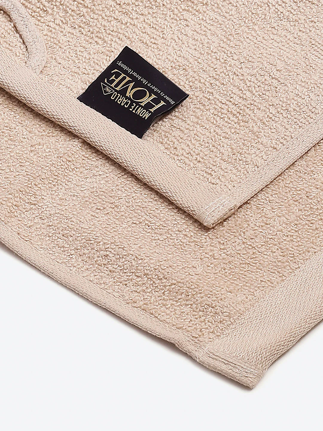 Beige Cotton Solid 600 GSM Face Towel (Pack of 4) - Image 3