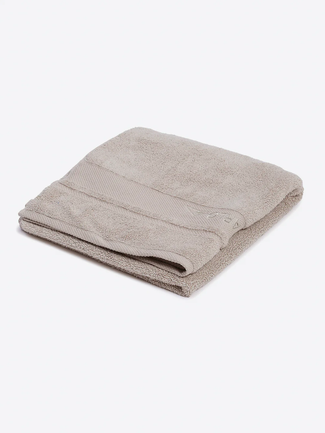 Beige Cotton Solid 650 GSM Bath Towel (Eusapia) - Image 2