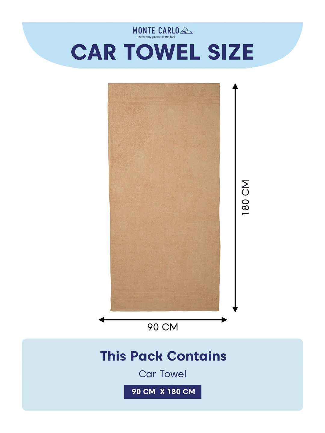 Beige Pure Cotton Solid 340 GSM Car Towel 1 Piece (Soho Collection) - Image 7