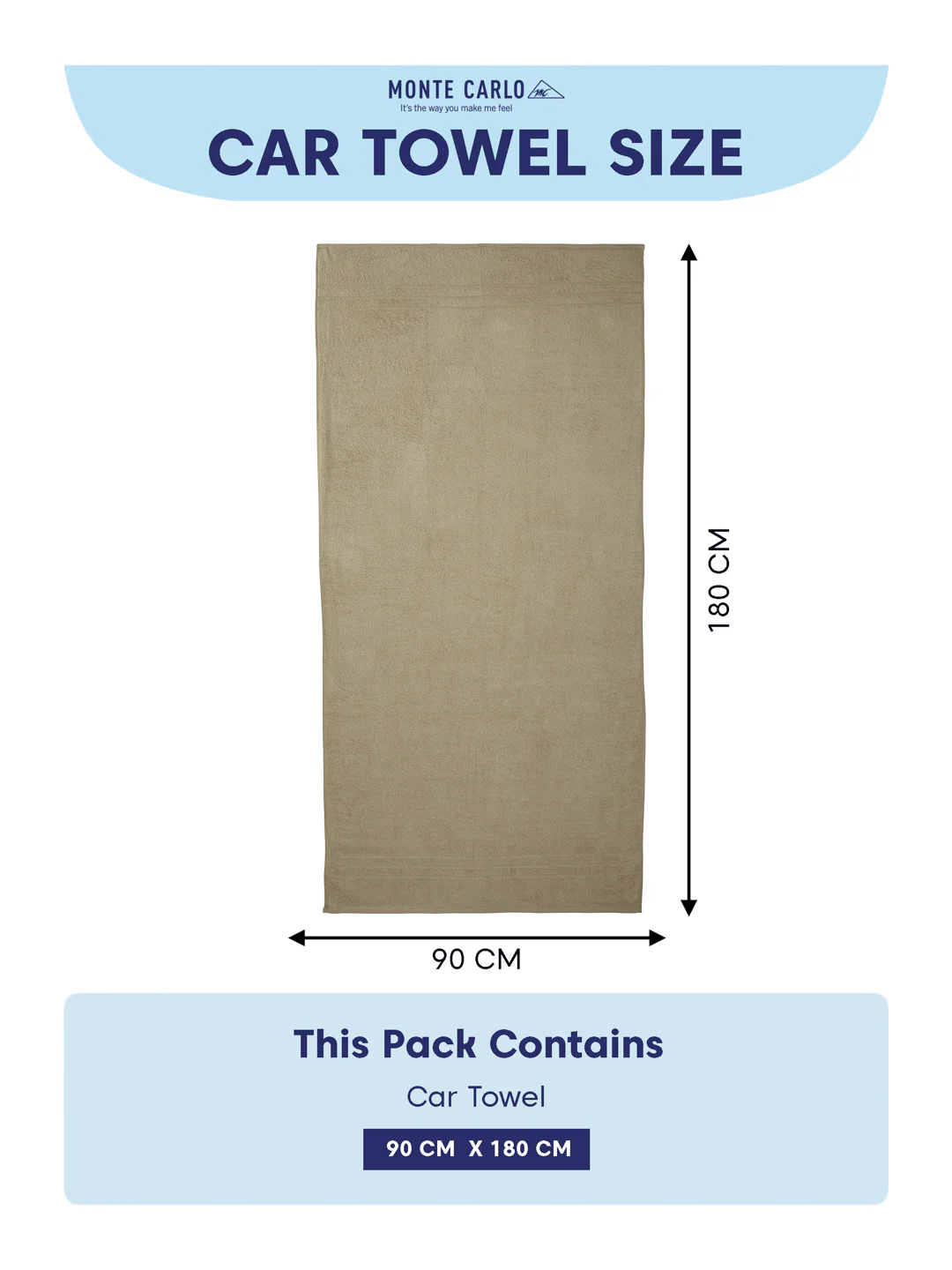 Beige Pure Cotton Solid 340 GSM Car Towel 1 Piece (Soho Collection) - Image 7