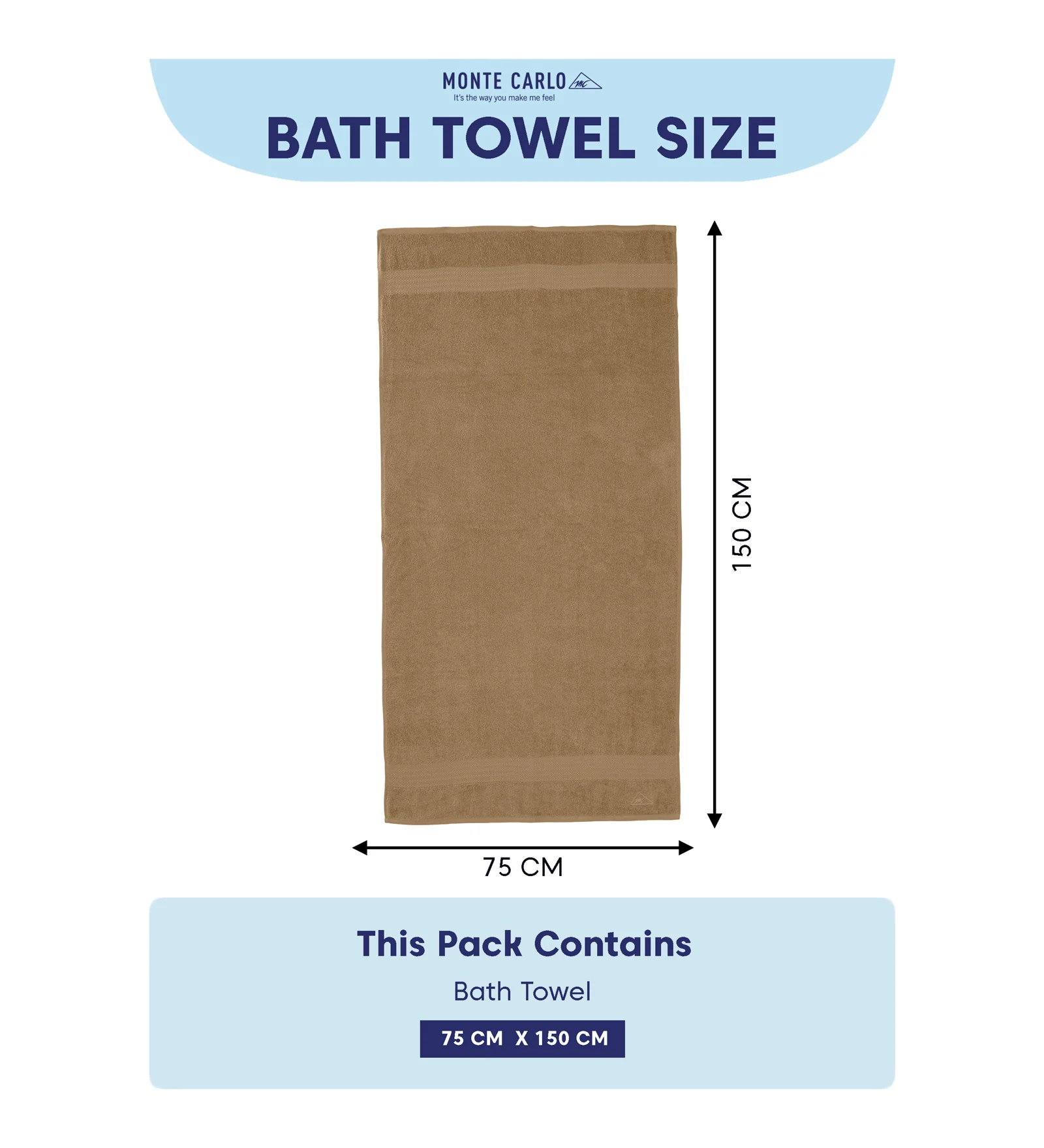 Beige Pure Cotton Solid 380 GSM Bath Towel 1 Piece (Jazz Collection) - Image 8